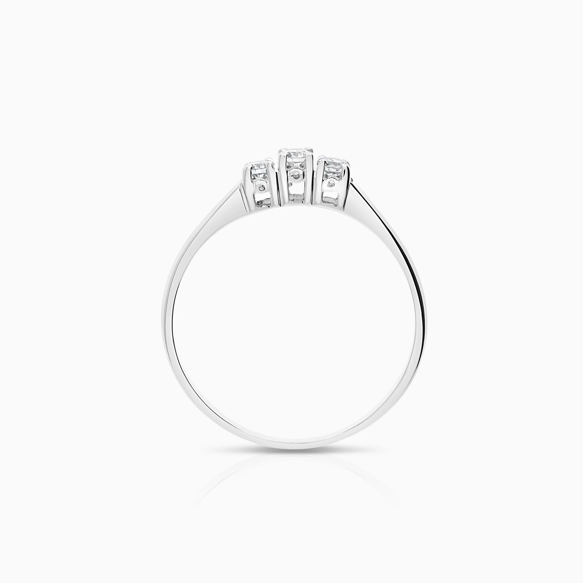 Three-stone ring 0.18ct 18K white gold - Image 2