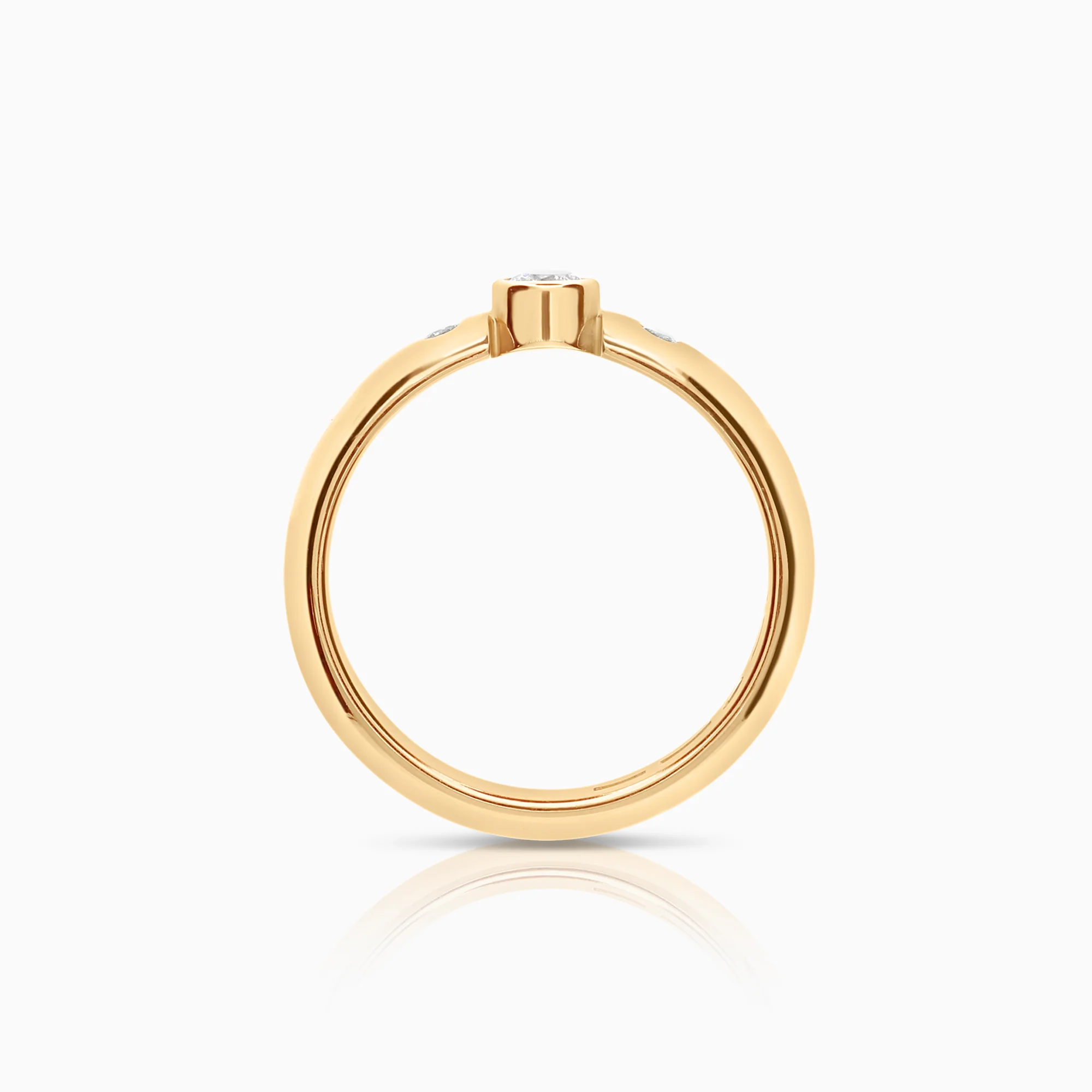 Three-stone ring 0.14ct 18K gold - Image 2