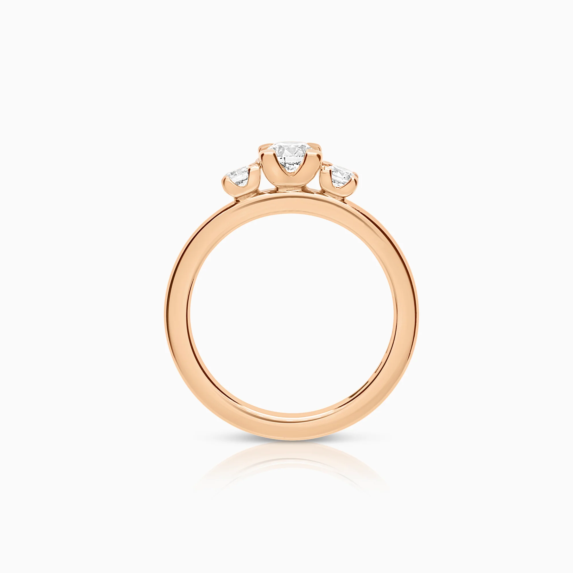 Three-stone ring 0.46ct 18K rose gold - Image 2