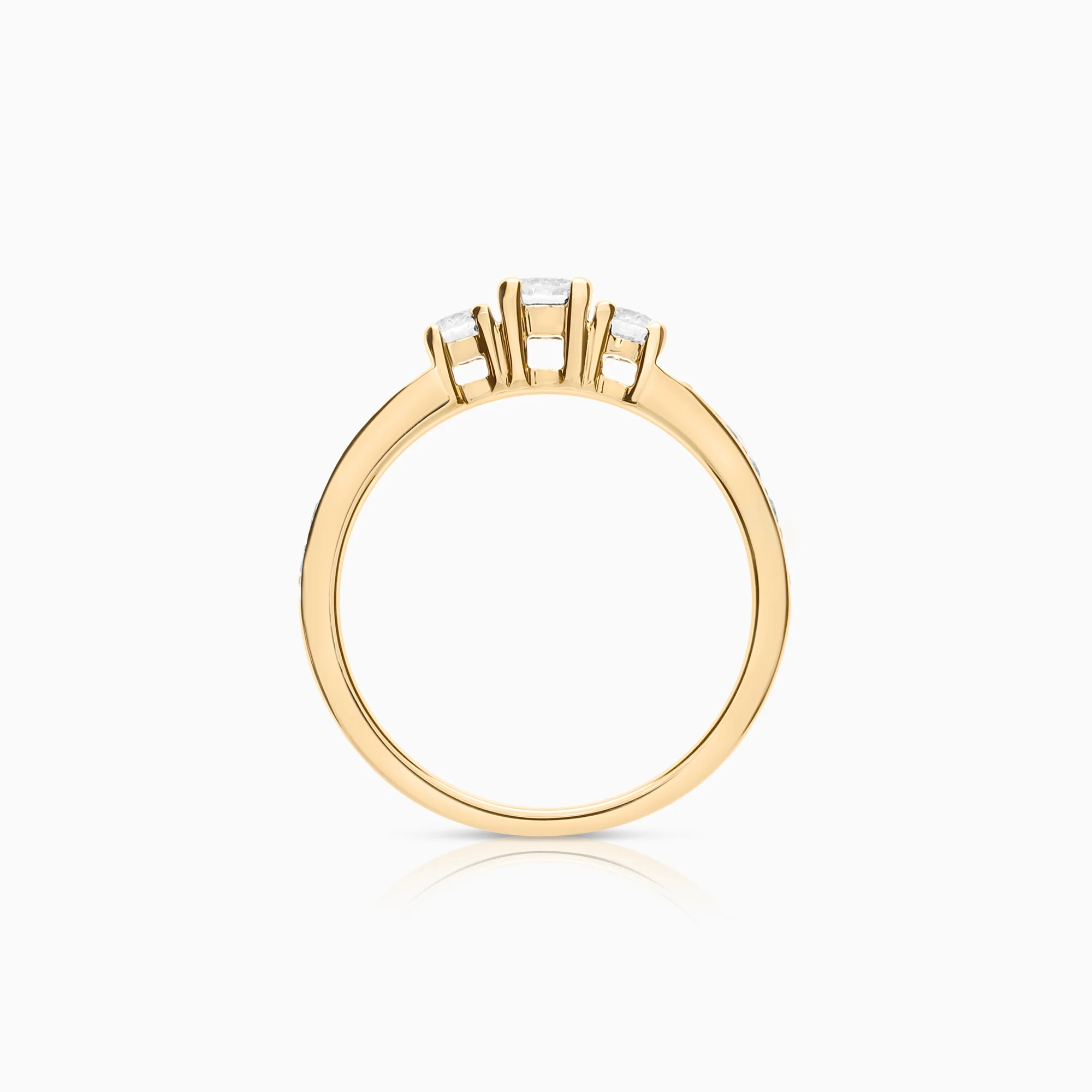 Three-stone ring 0.55ct 18K gold - Image 2