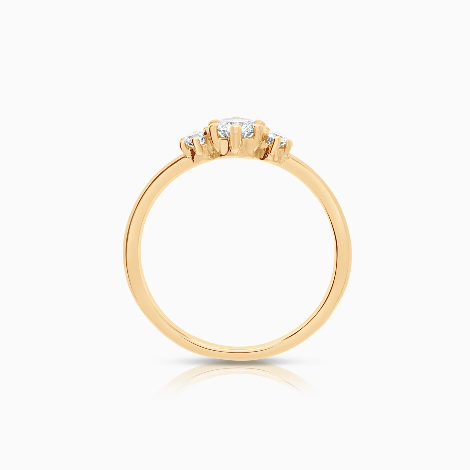 Three-stone ring lab-grown diamonds 0.41ct 18K gold - Image 2
