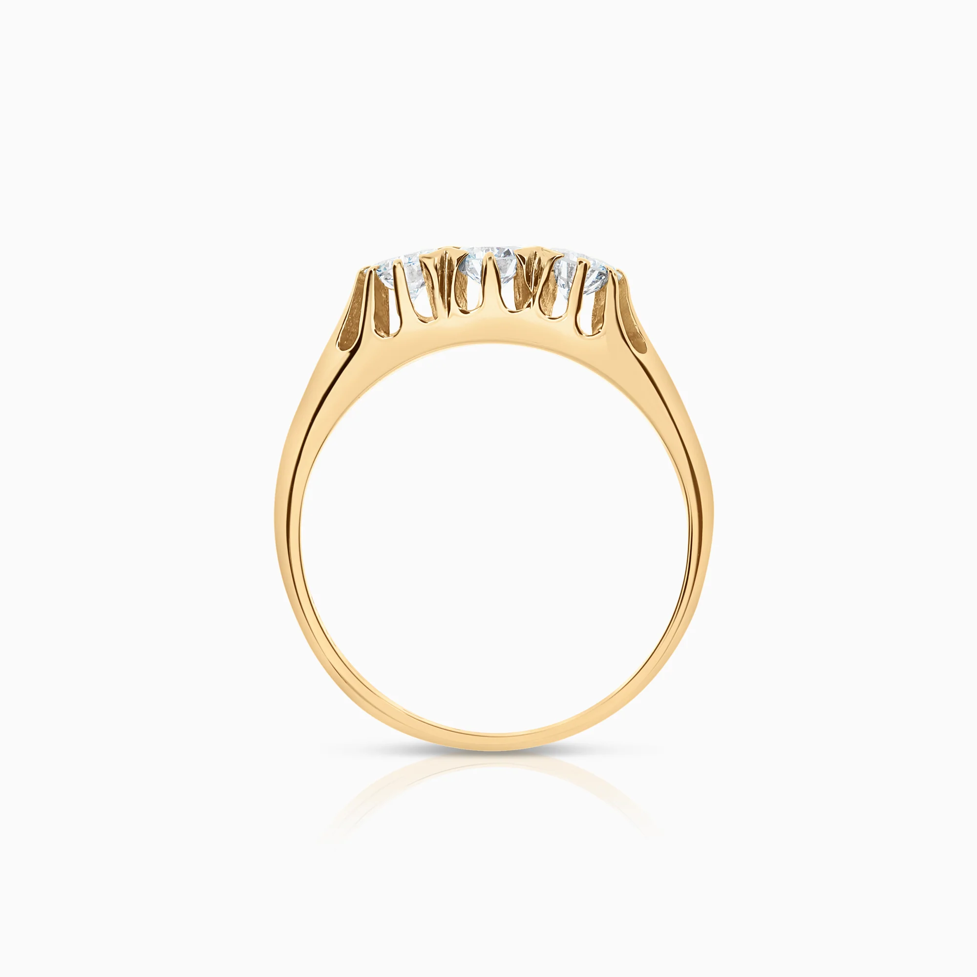 Three-stone ring 0.63ct 18K gold - Image 2