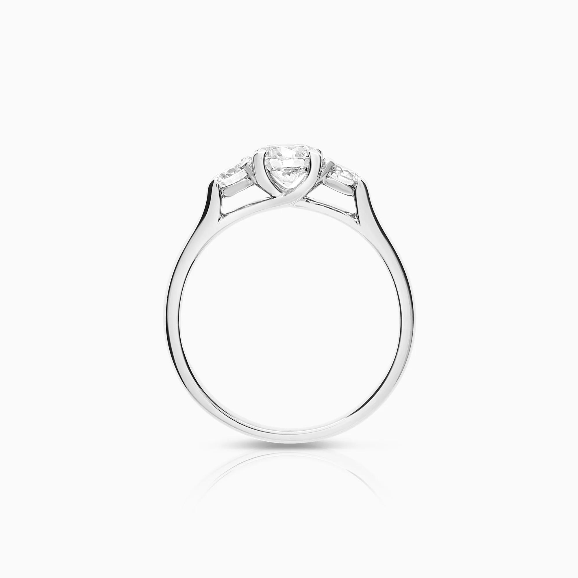 Three-stone ring 0.80ct 18K white gold - Image 2