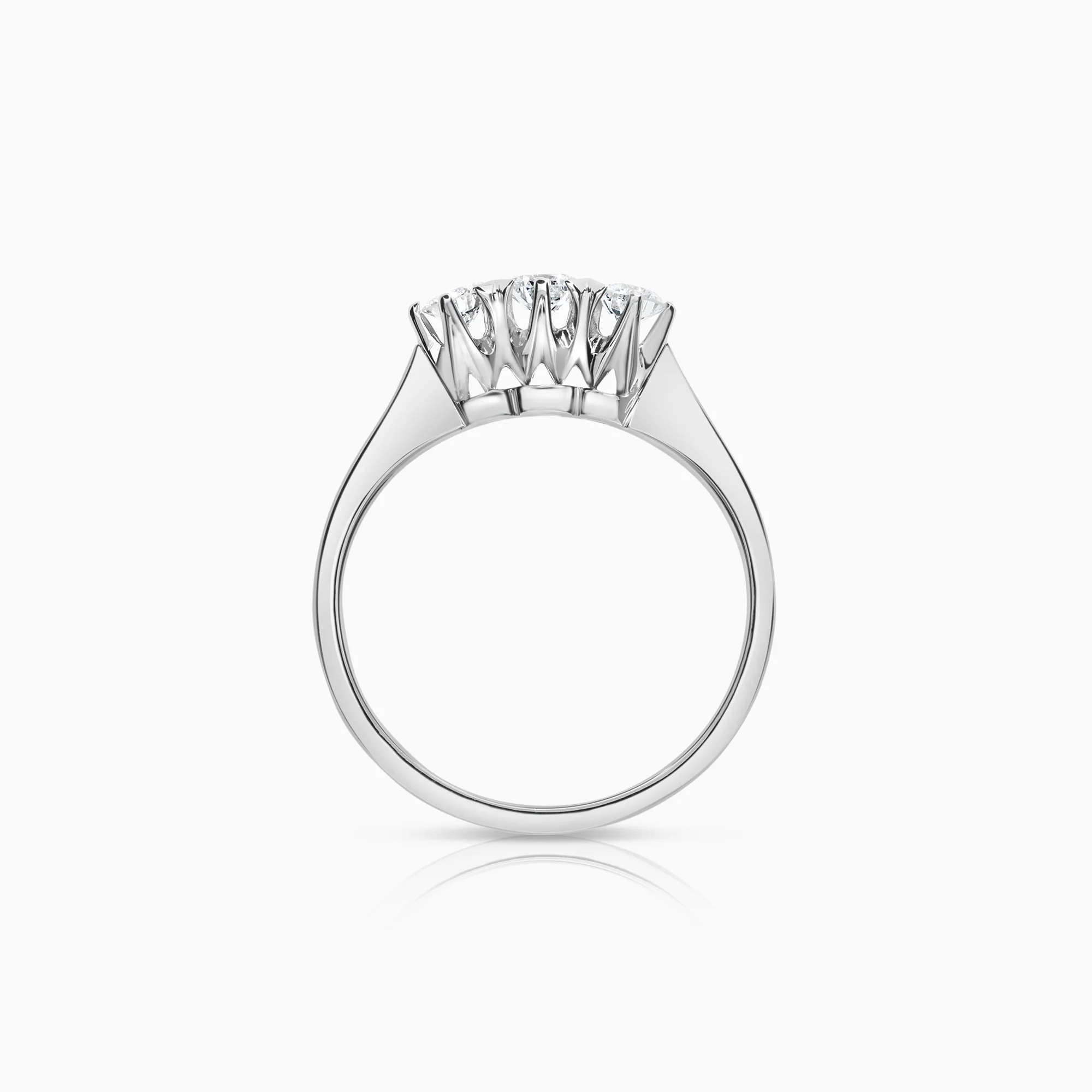 Three-stone ring 0.34ct 18K white gold - Image 2