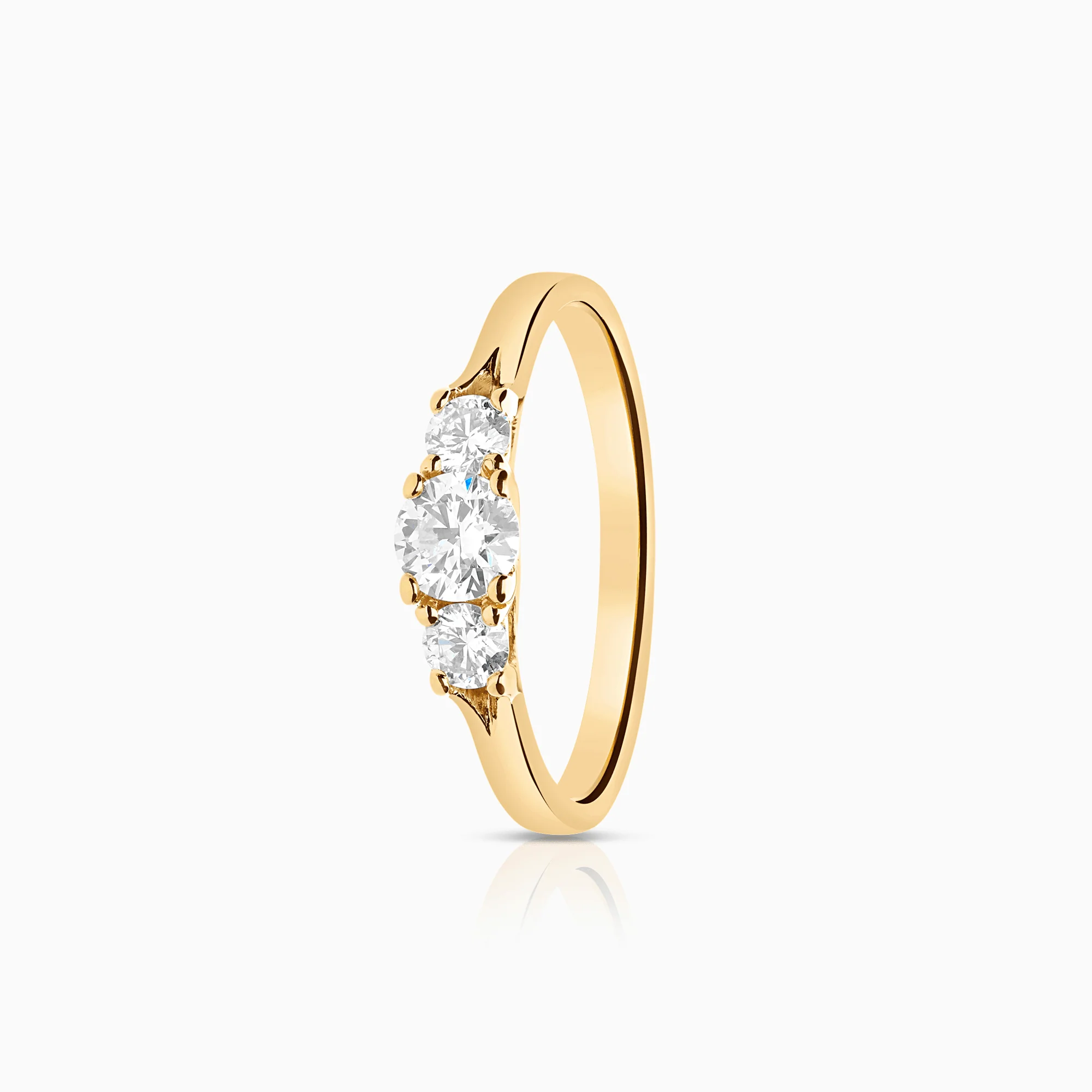 Three-stone ring 0.52ct 18K gold GIA certificate