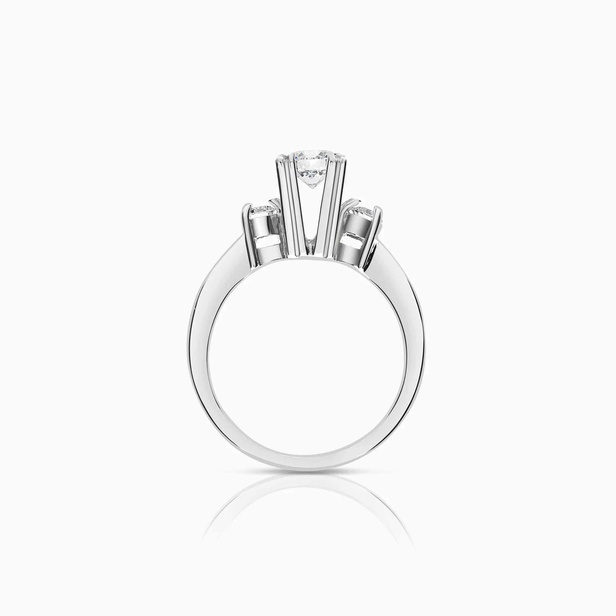 Three-stone ring 0.66ct 18K white gold - Image 2