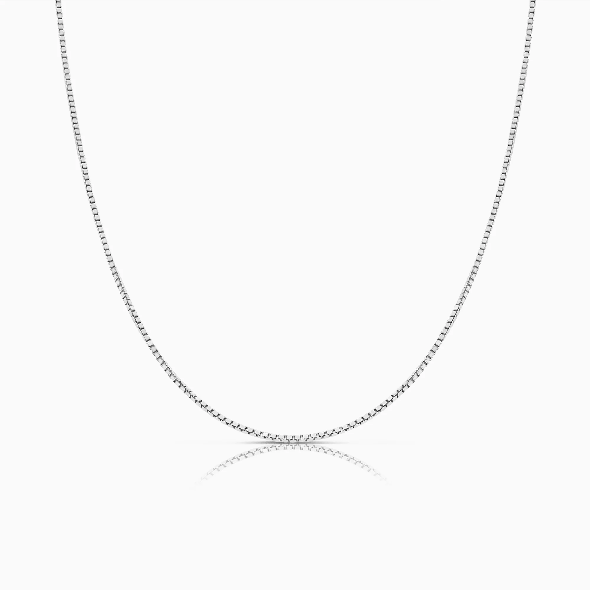 Box Chain 38cm 18K white gold