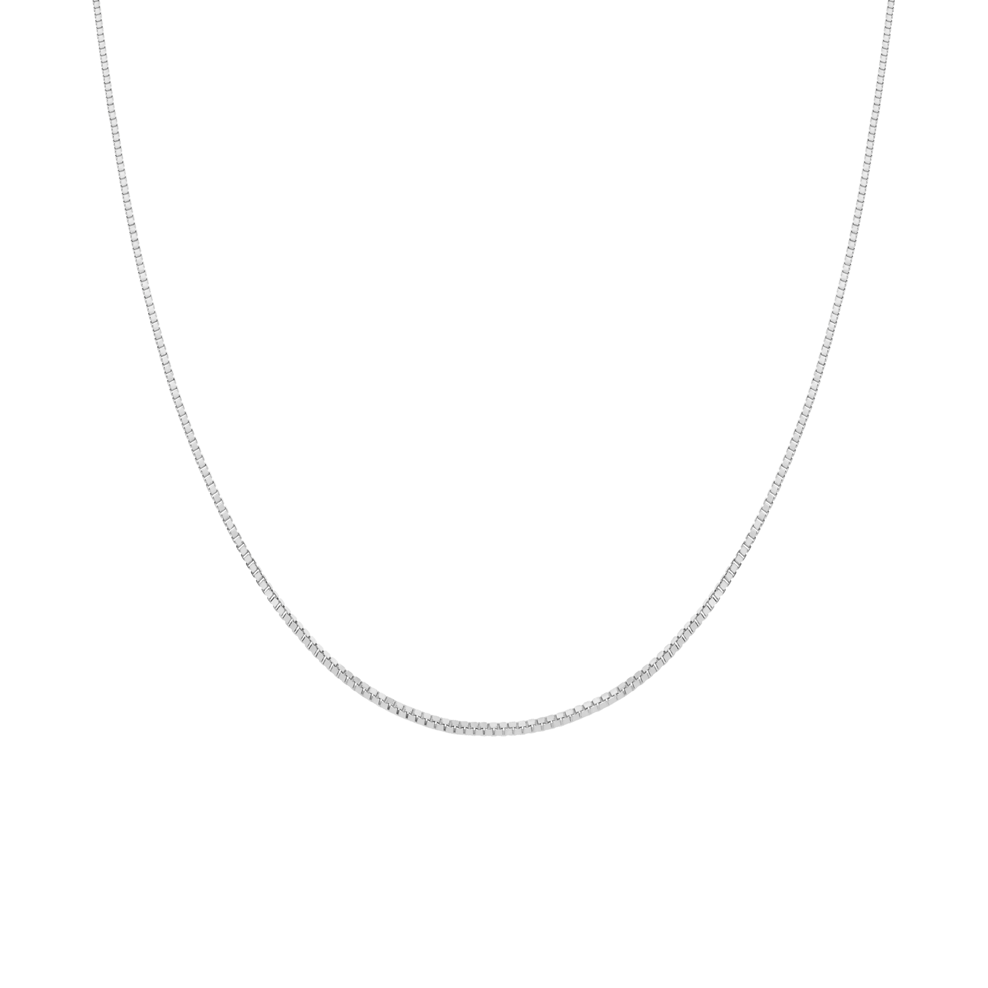 Box Chain 40cm 18K White Gold - Image 2