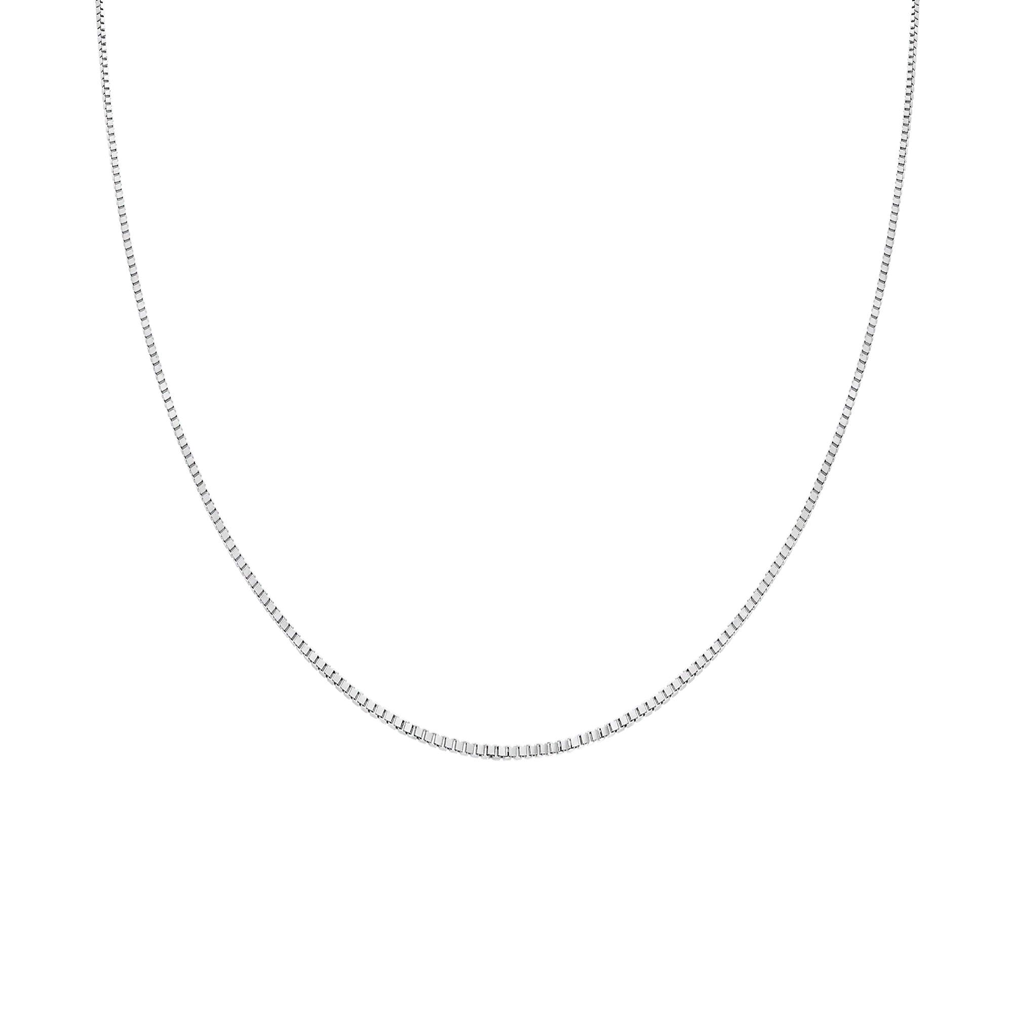 Box Chain 40cm 18K White Gold - Image 2