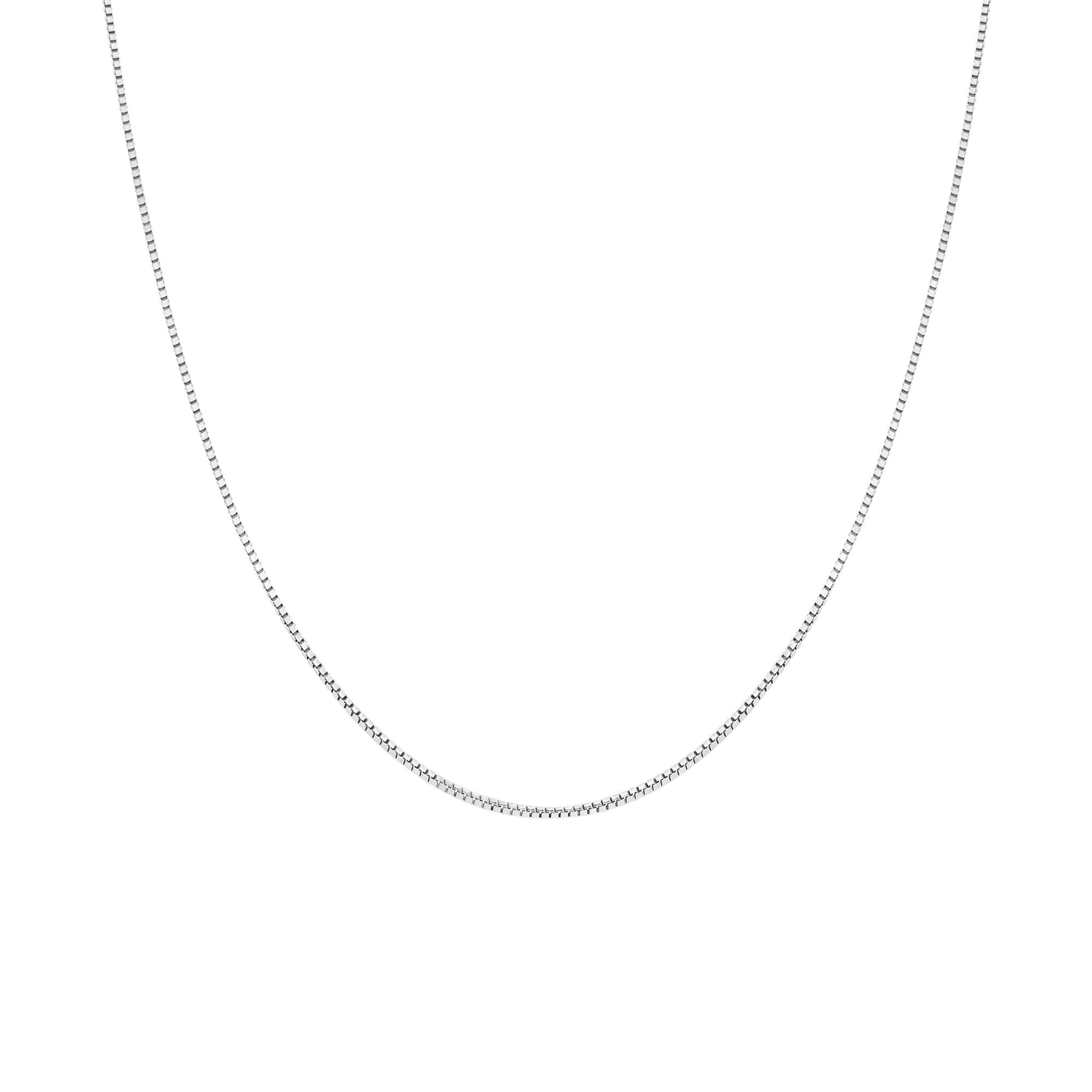 Box Chain 40cm 18K White Gold - Image 2