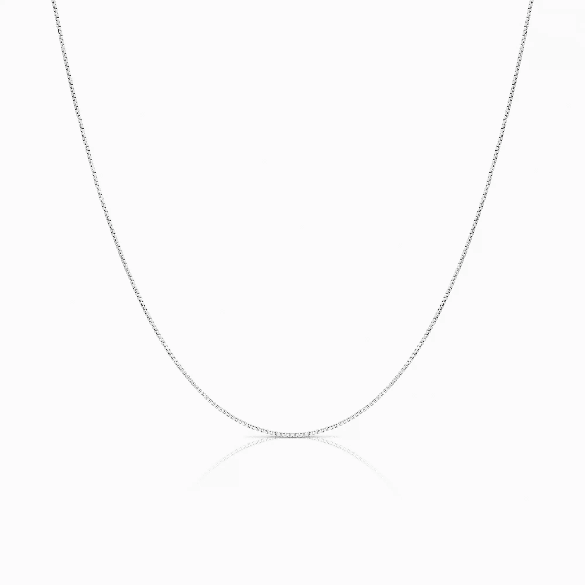 Box Chain 40cm 18K White Gold
