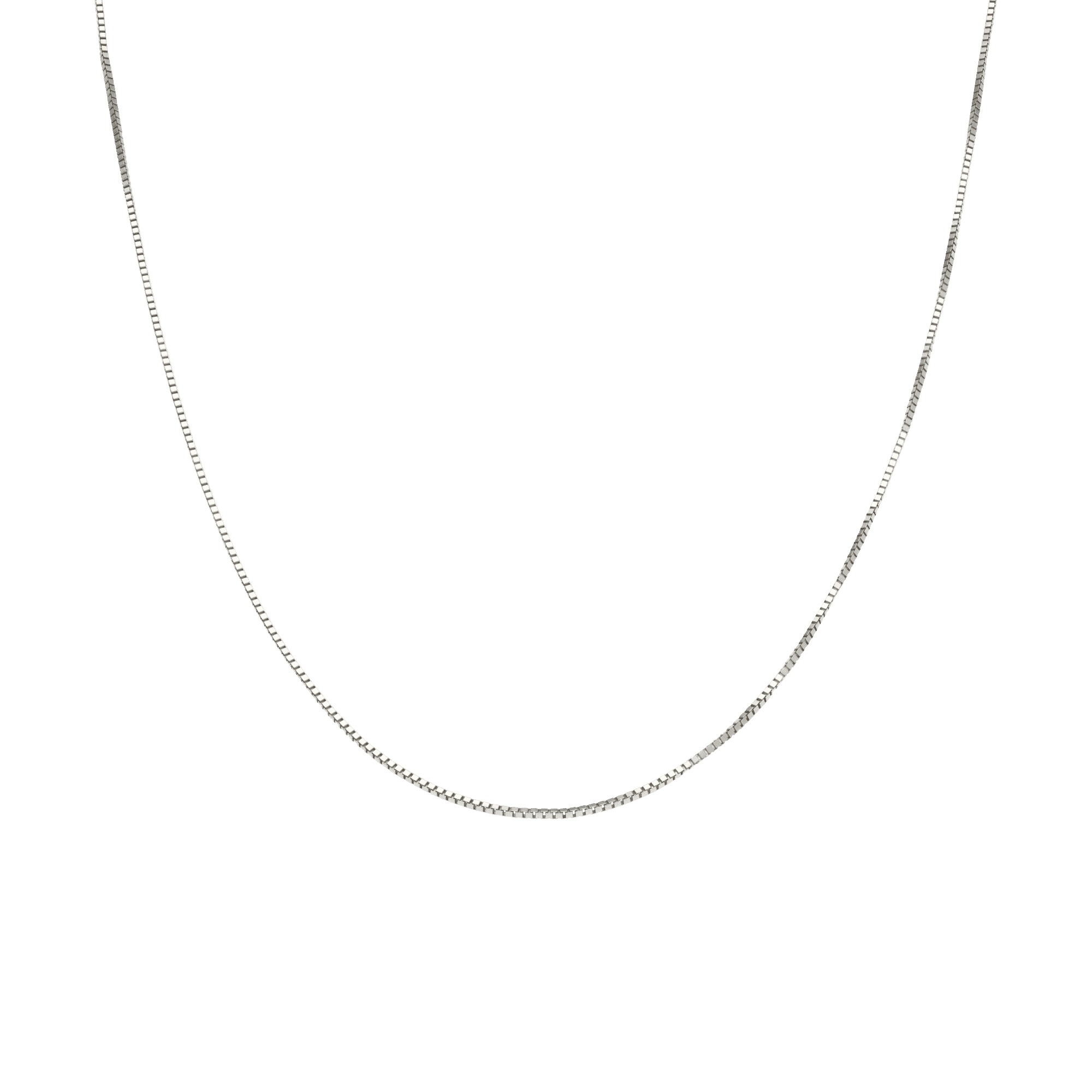 Box Chain 42cm 18K white gold - Image 2