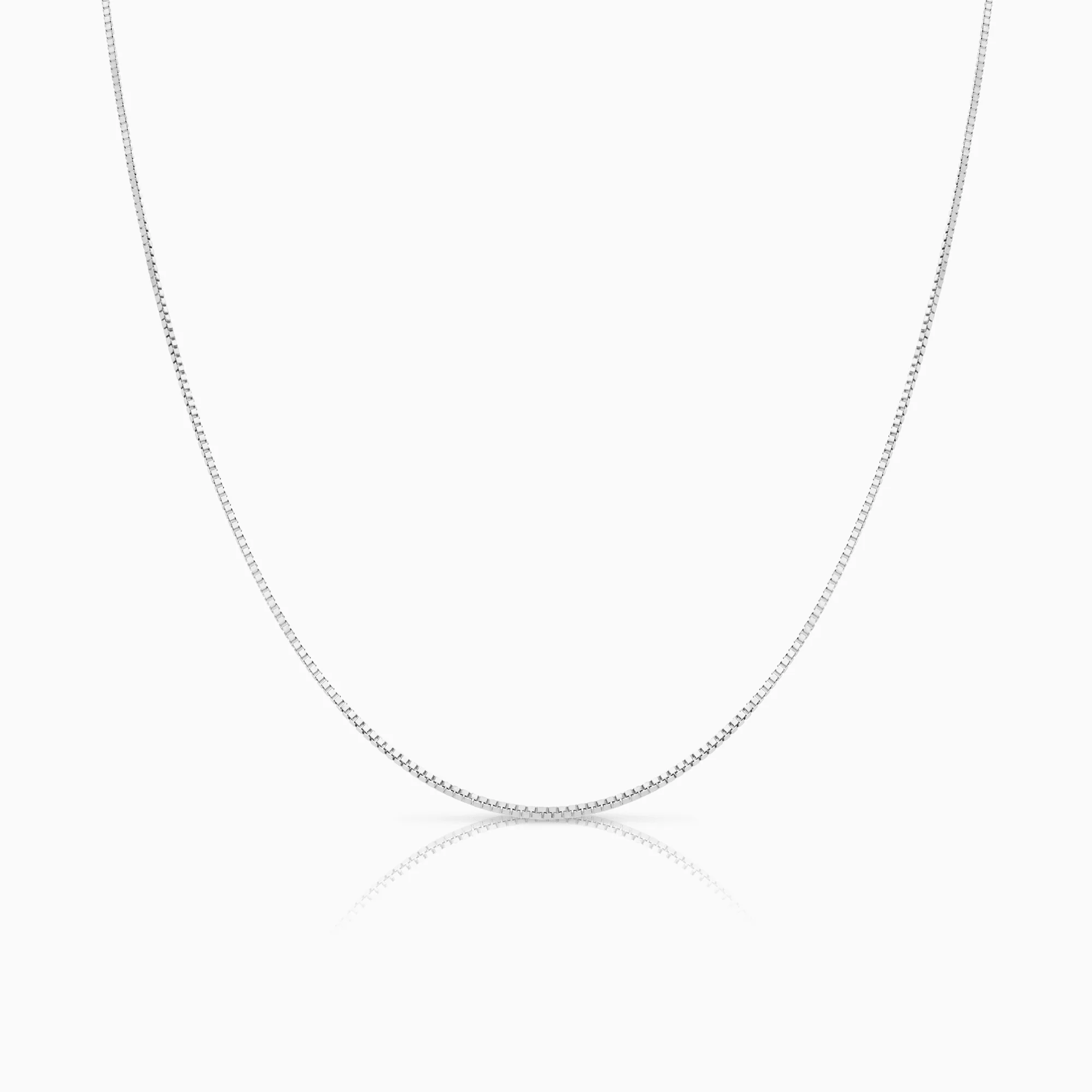Box Chain 42cm 18K white gold