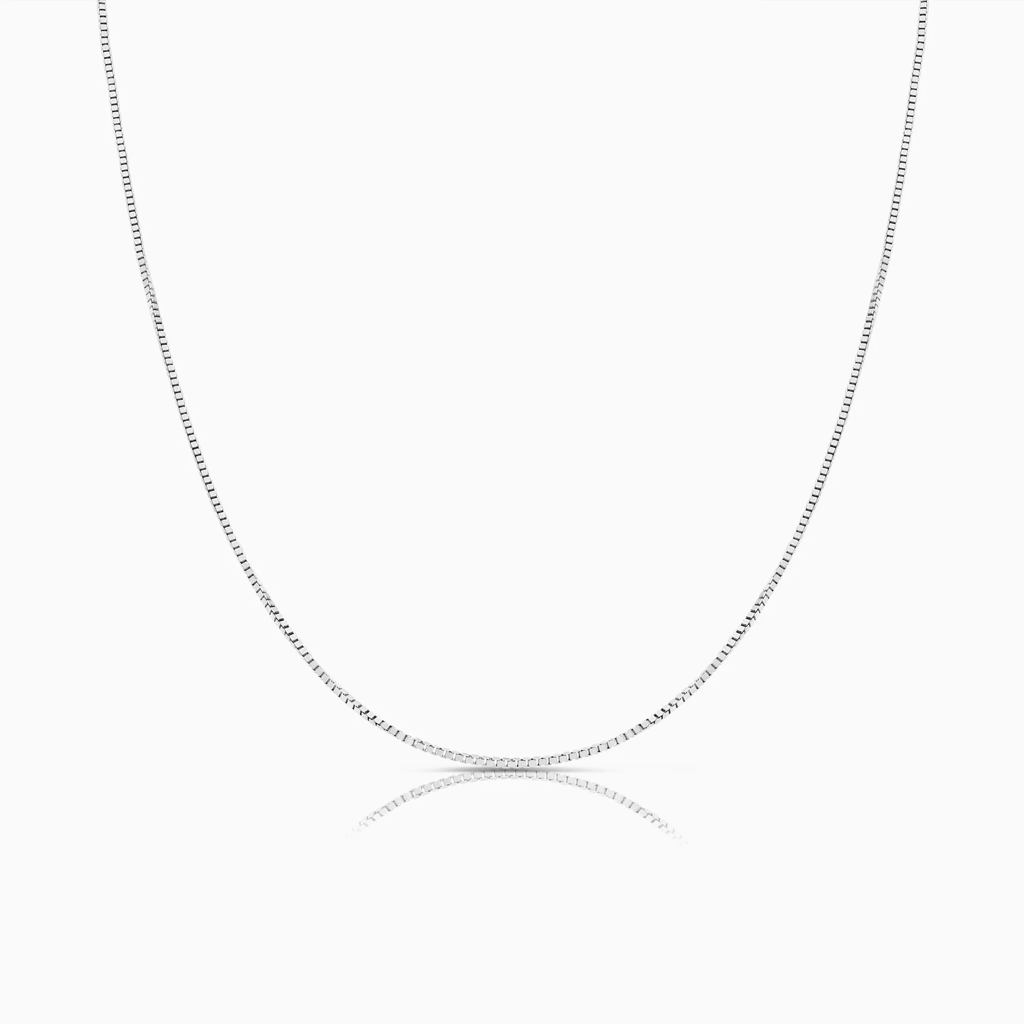 Box link 36cm 18K white gold