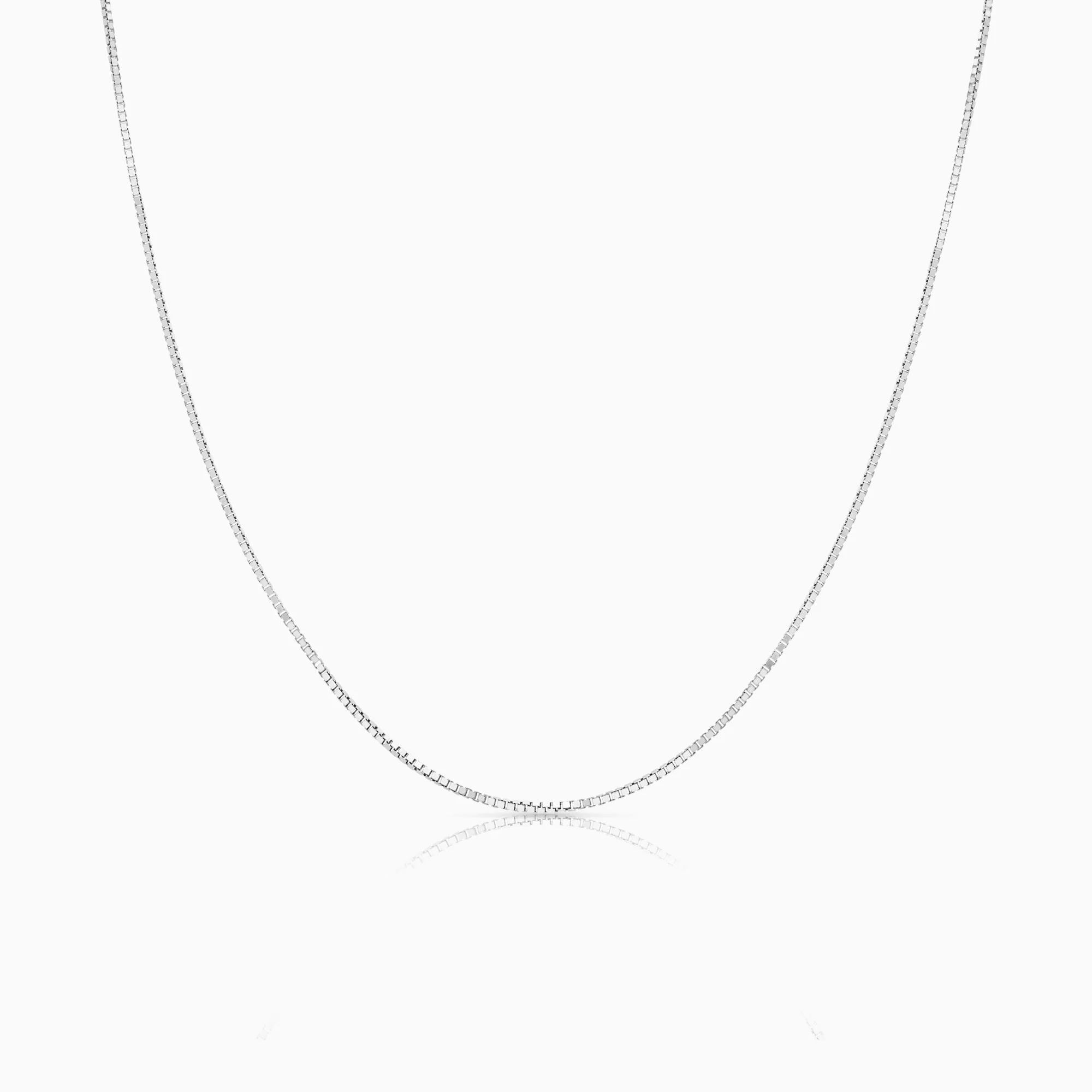Box chain 50cm 18K white gold