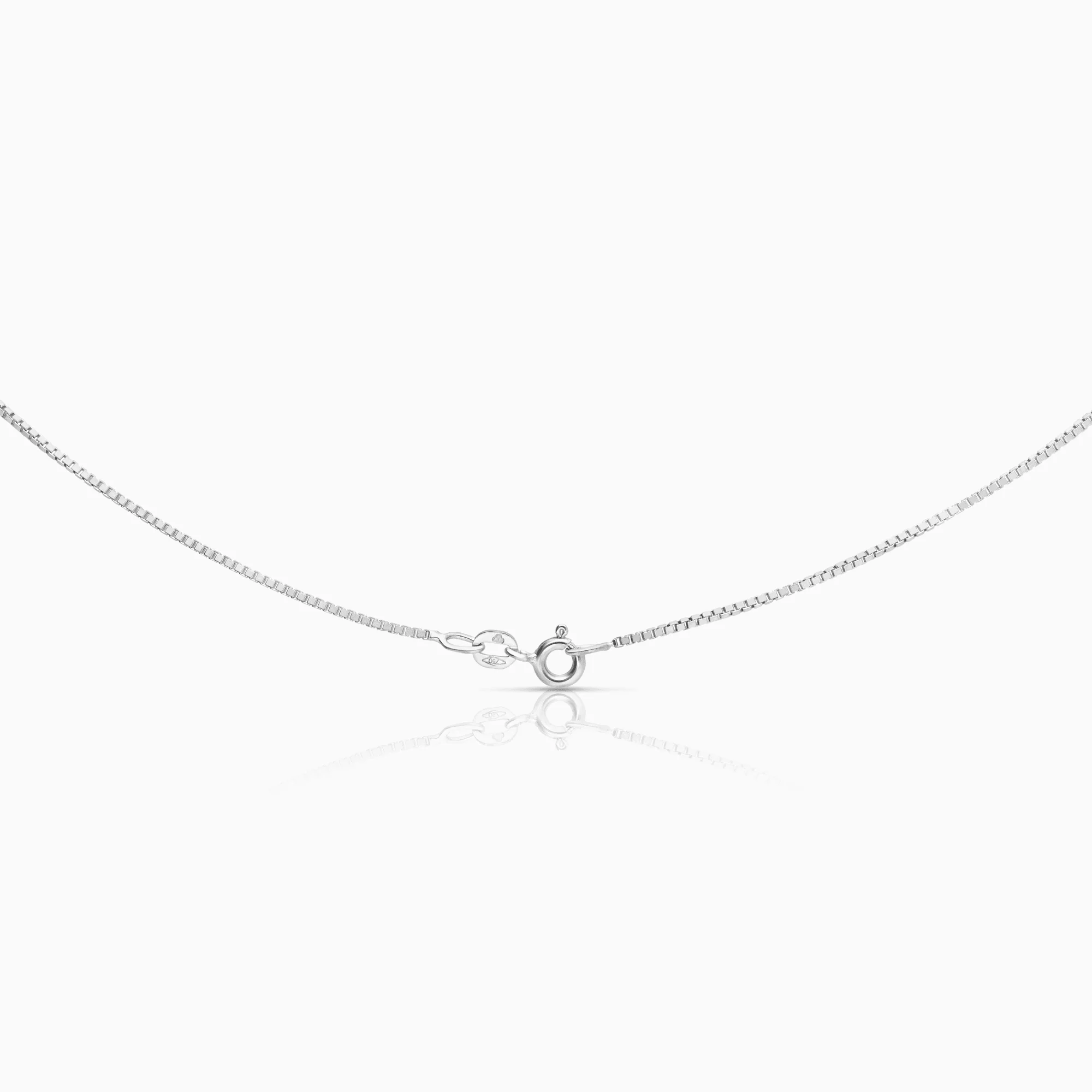 Box chain with solitaire pendant 0.30 ct 18K white gold - Image 2