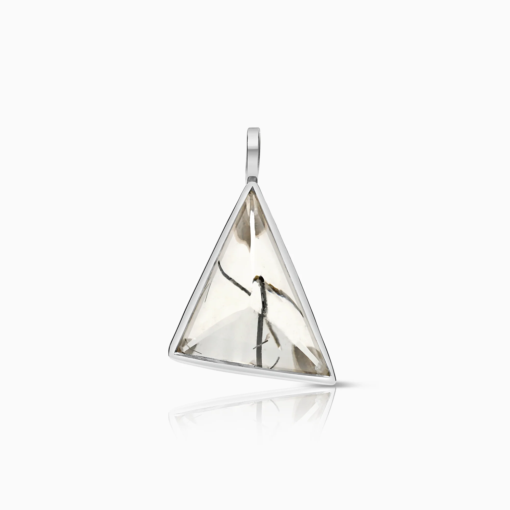 White gold pendant 18K with quartz stone