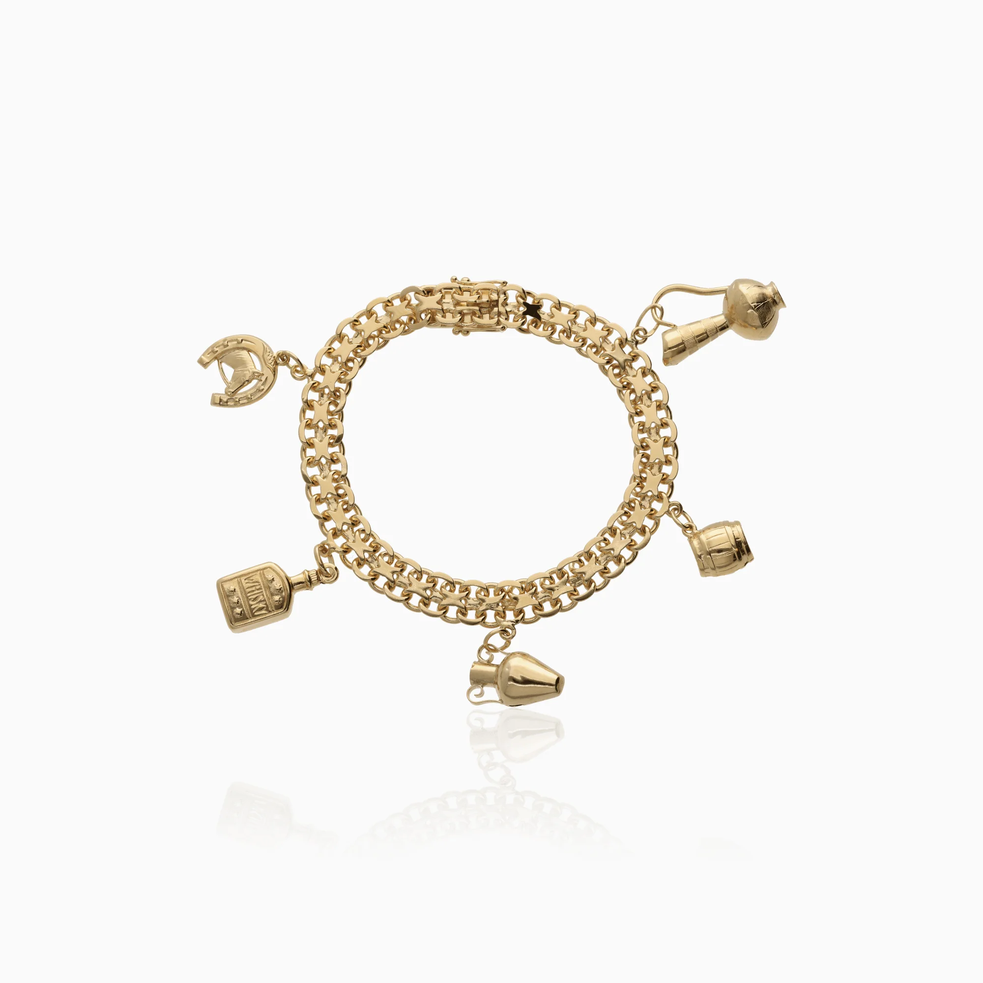 X-link bracelet with charms 22.97g 18K gold