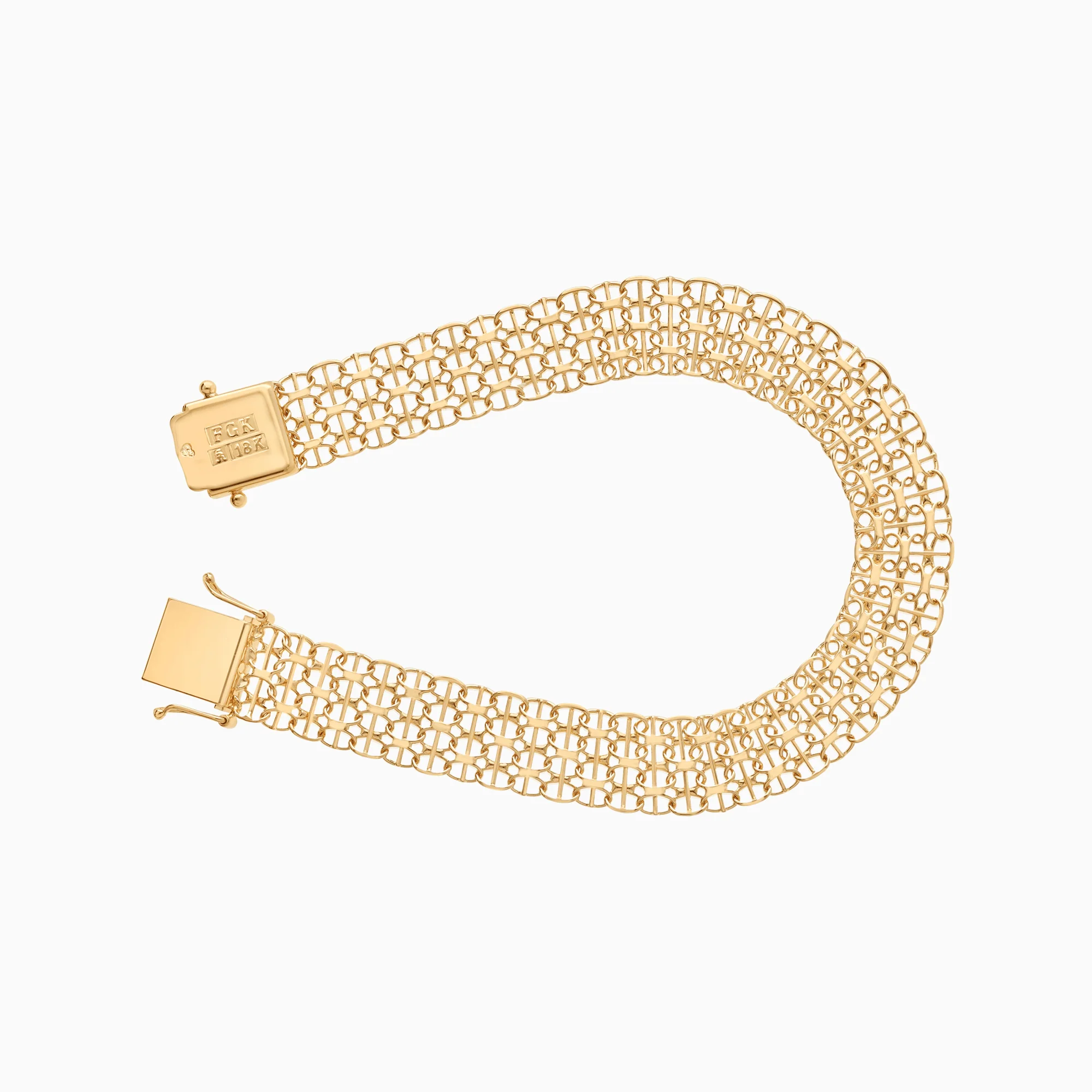 X-link bracelet with bar 11.04g 18K gold - Image 2