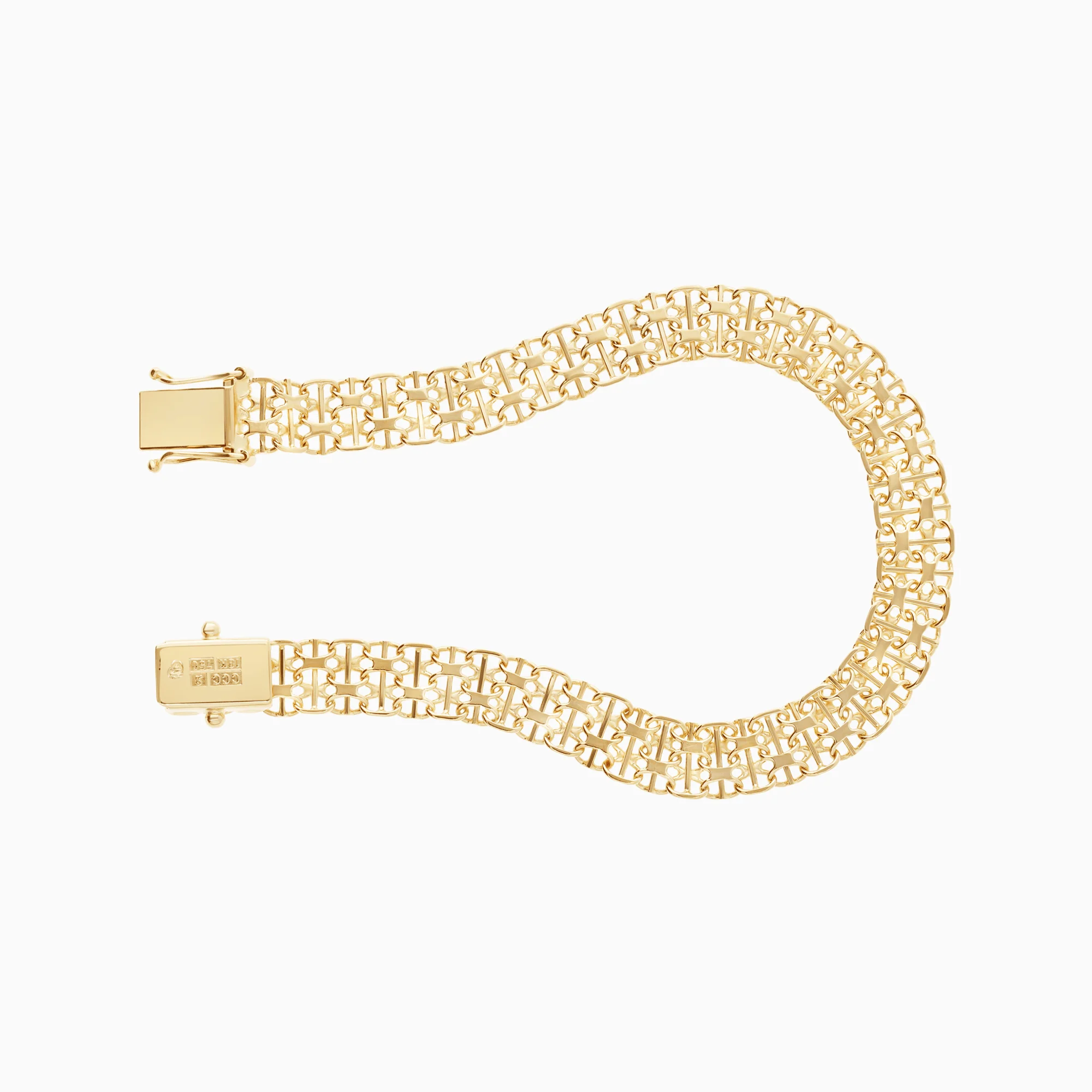 X-link bracelet with bar 11.28g 18K gold - Image 2