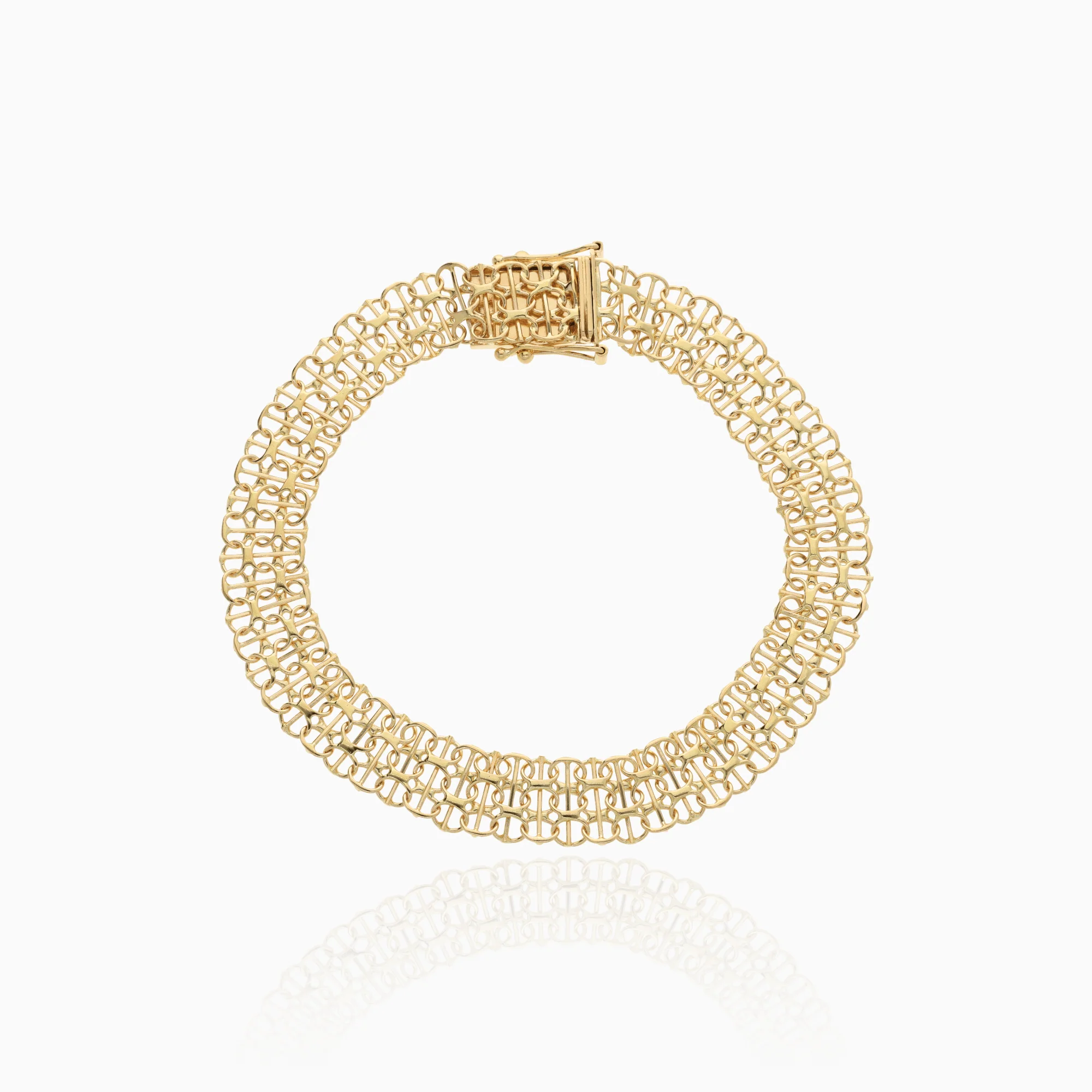 X-link bracelet with bar 11.38g 18K gold