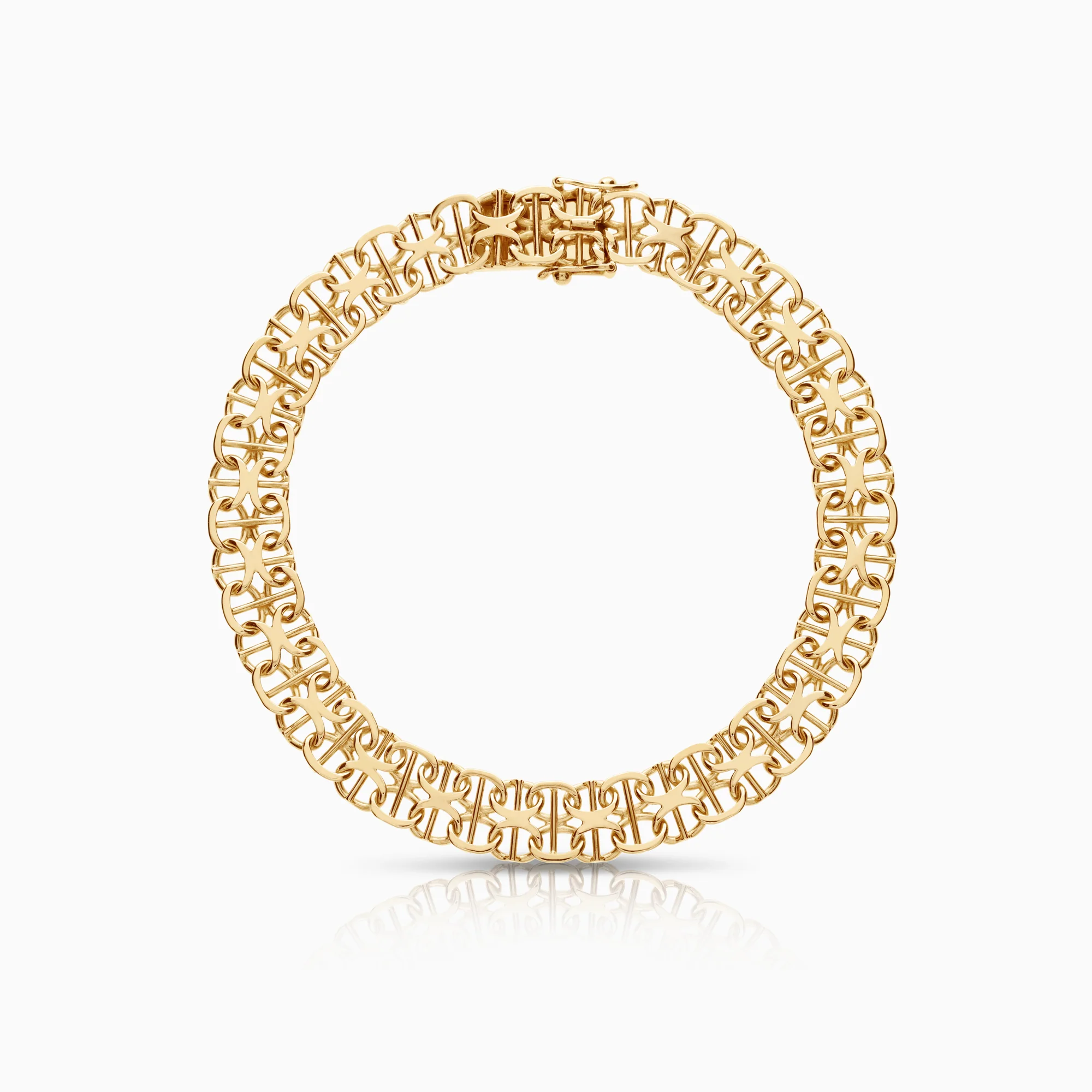 X-link bracelet with bar 12.23g 18K gold