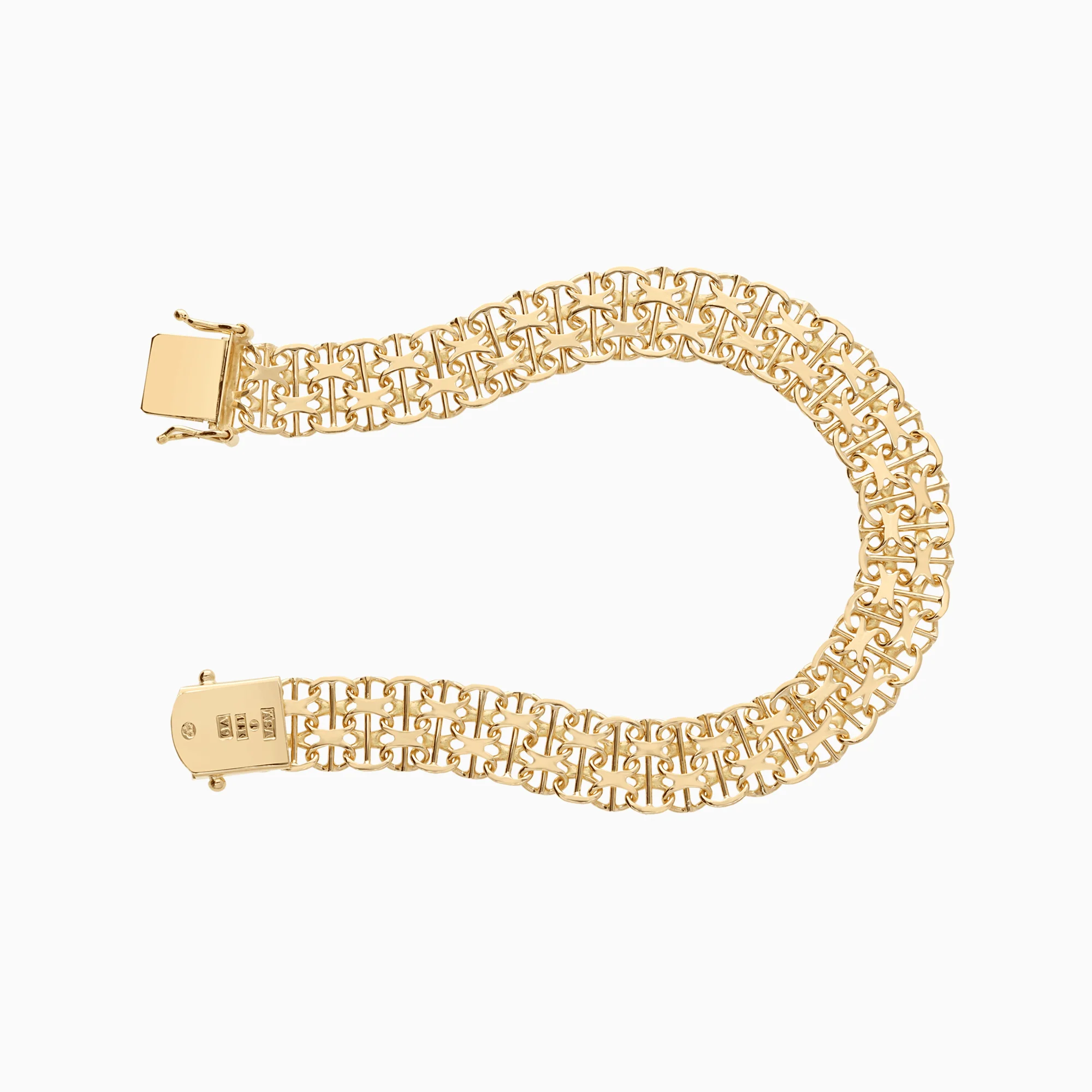 X-link bracelet with bar 12.96g 18K gold - Image 2