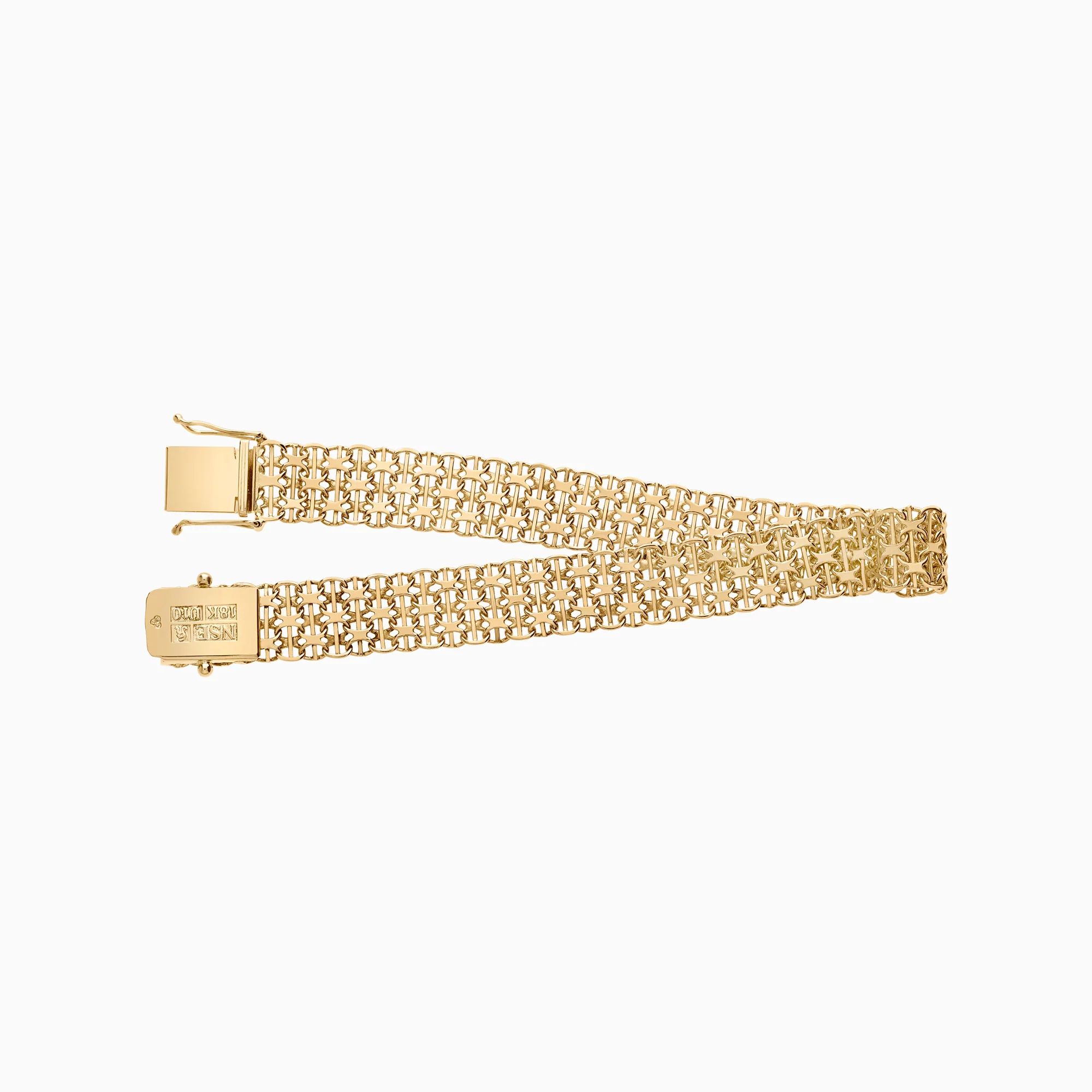X-link bracelet with bar 13.38g 18K gold - Image 2