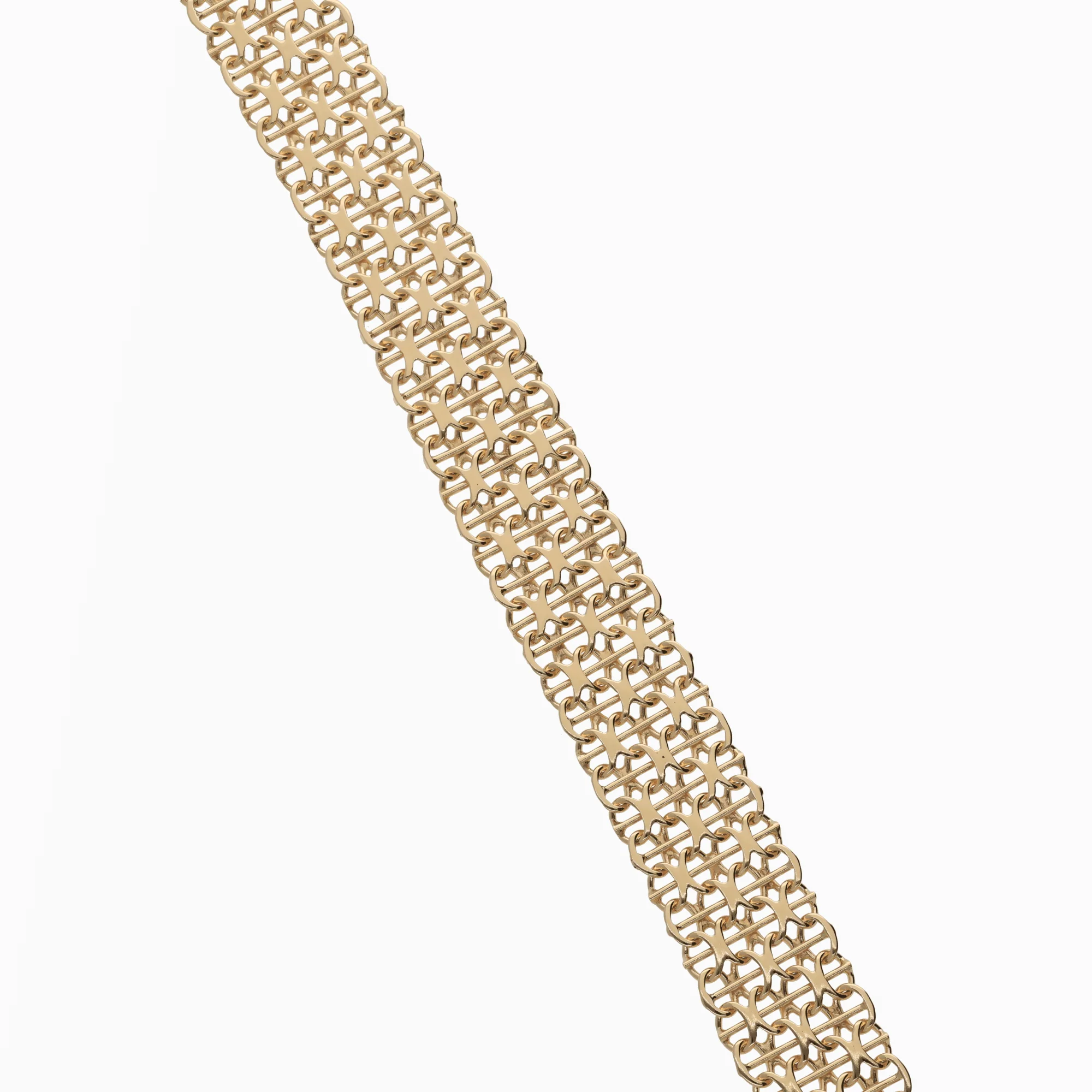 X-link bracelet with bar 13.50g 18K gold