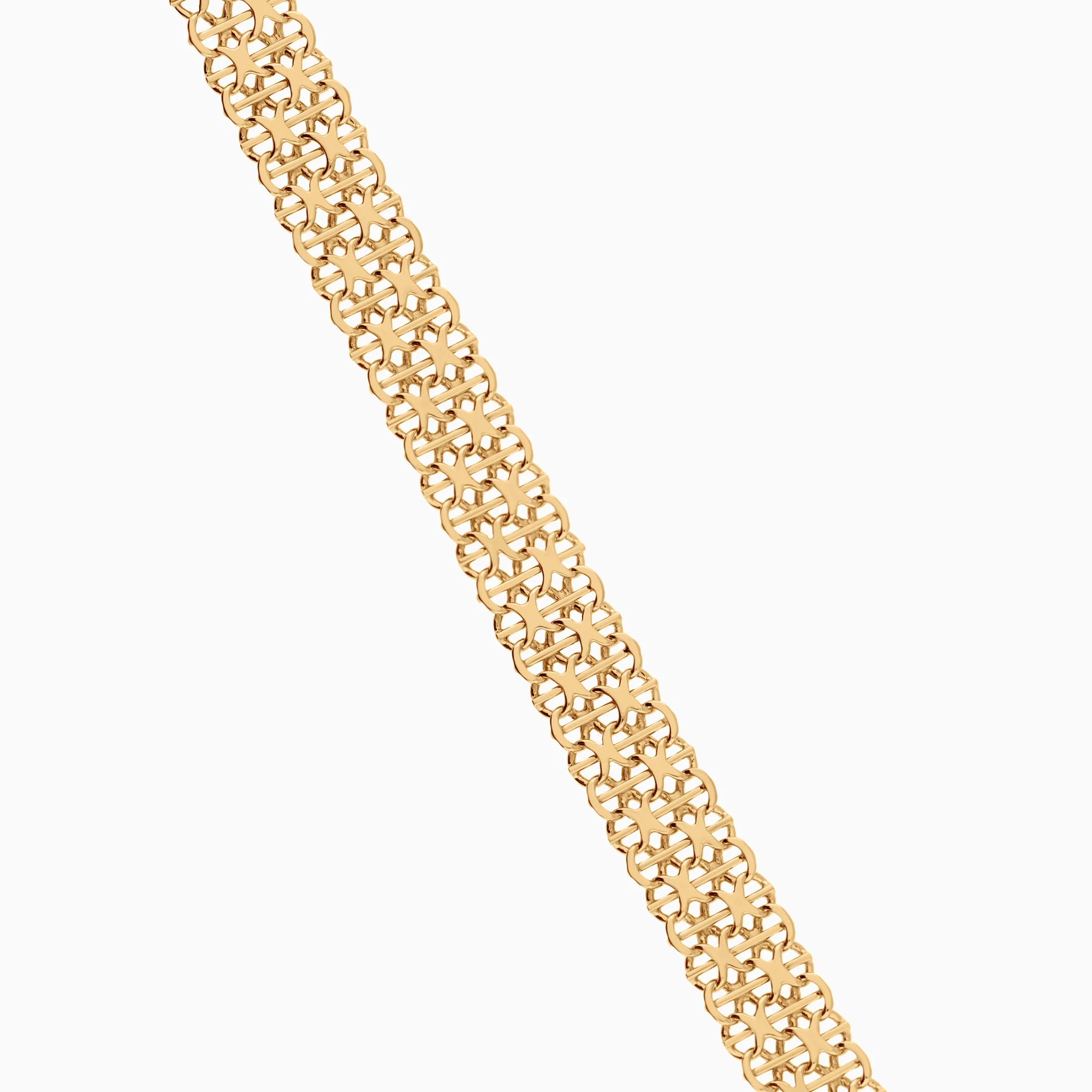 X-Link Bracelet with Bar 13.57g 18K Gold