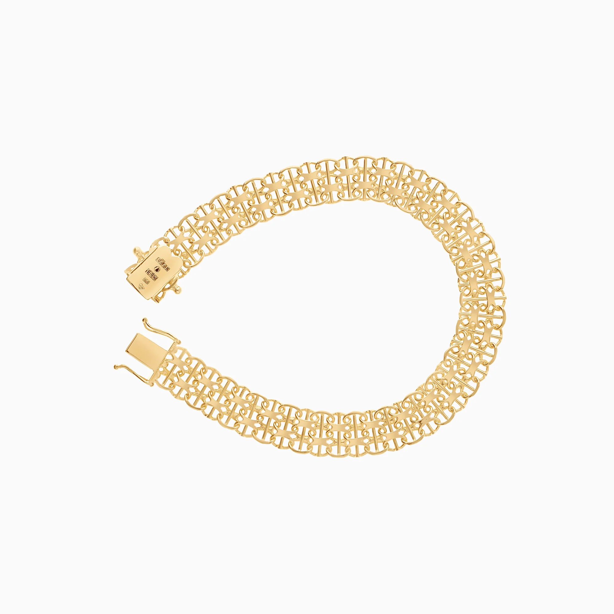 X-link bracelet with bar 14.26g 18K gold - Image 2