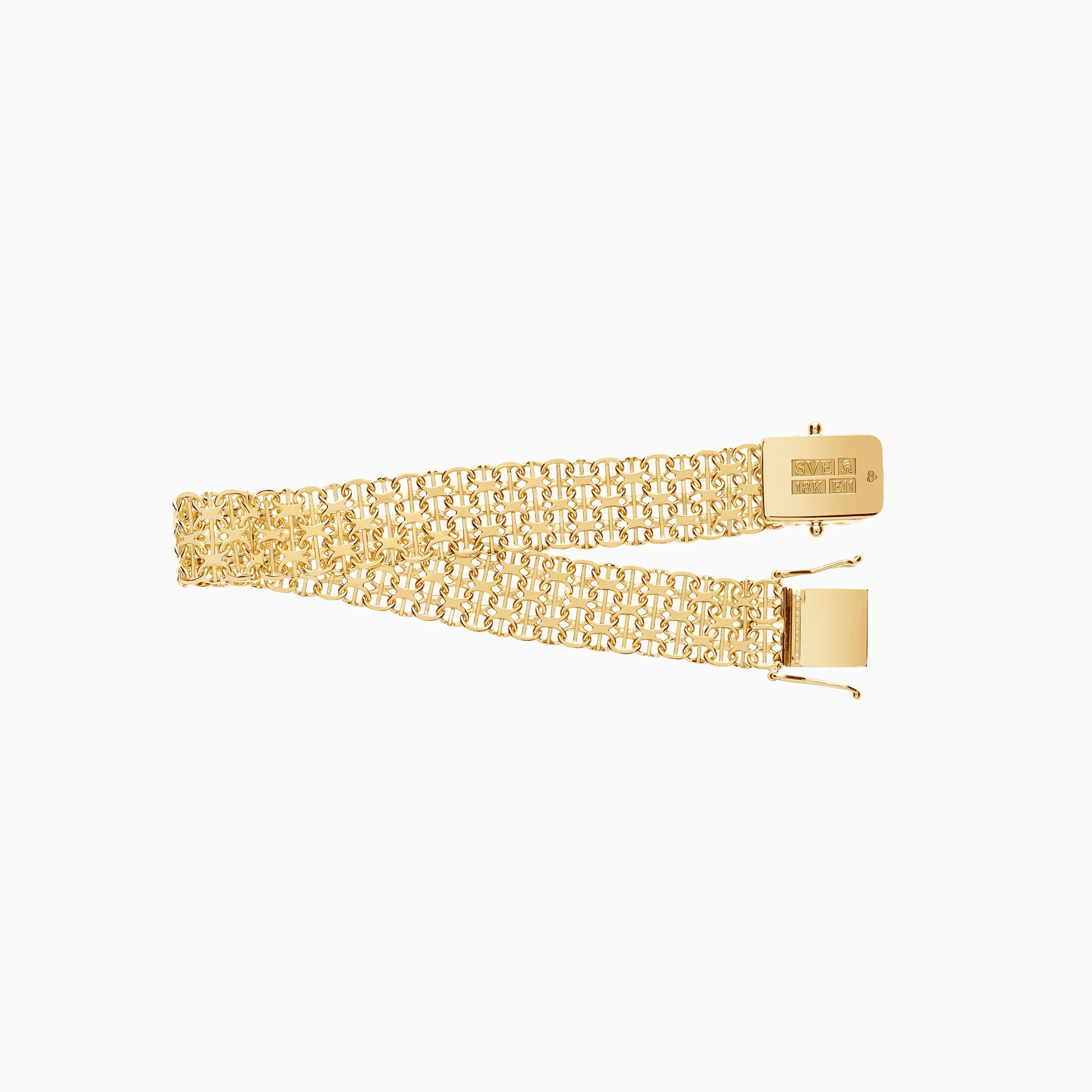 X-link bracelet with bar 16.98g 18K gold - Image 2