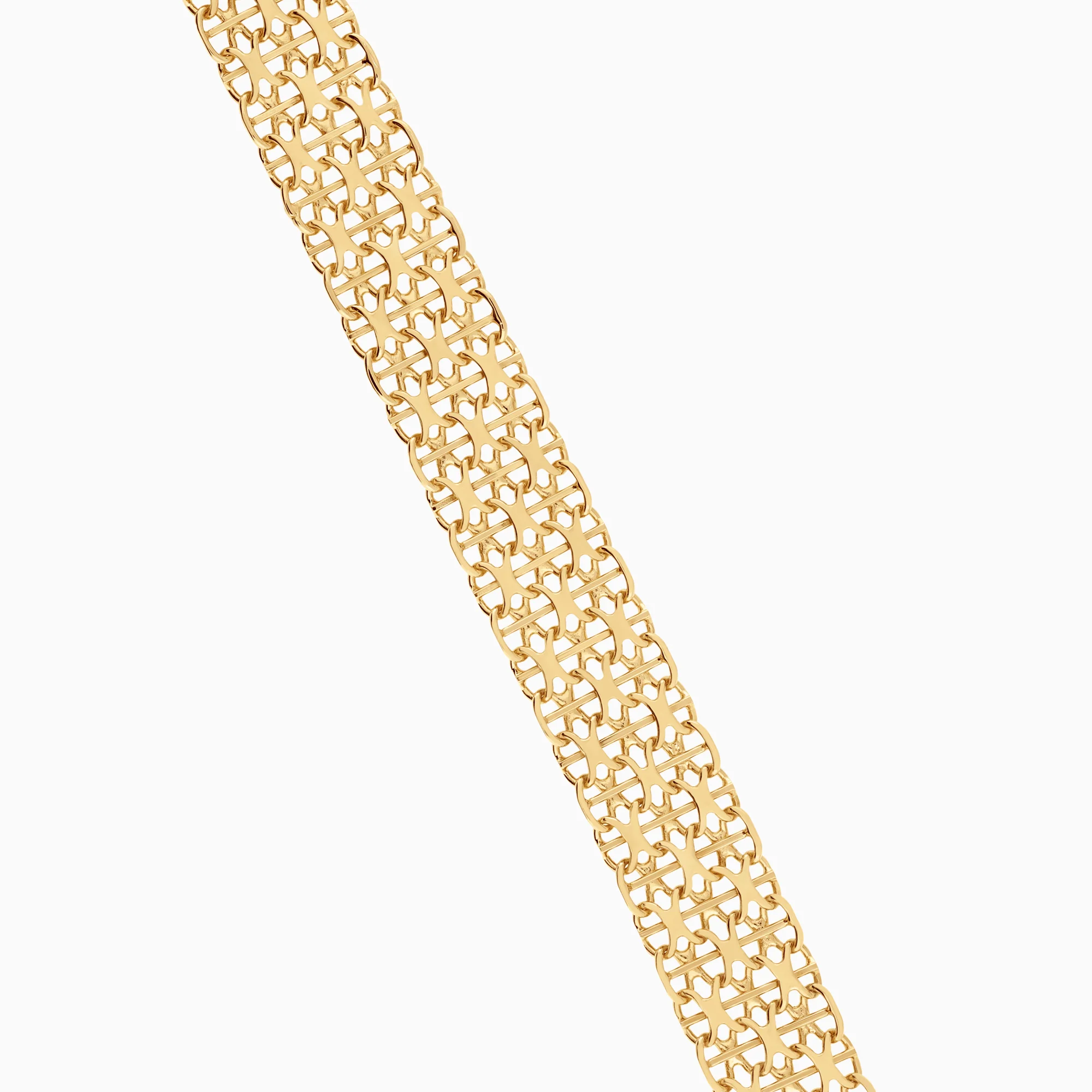 X-link bracelet with bar 17.21g 18K gold