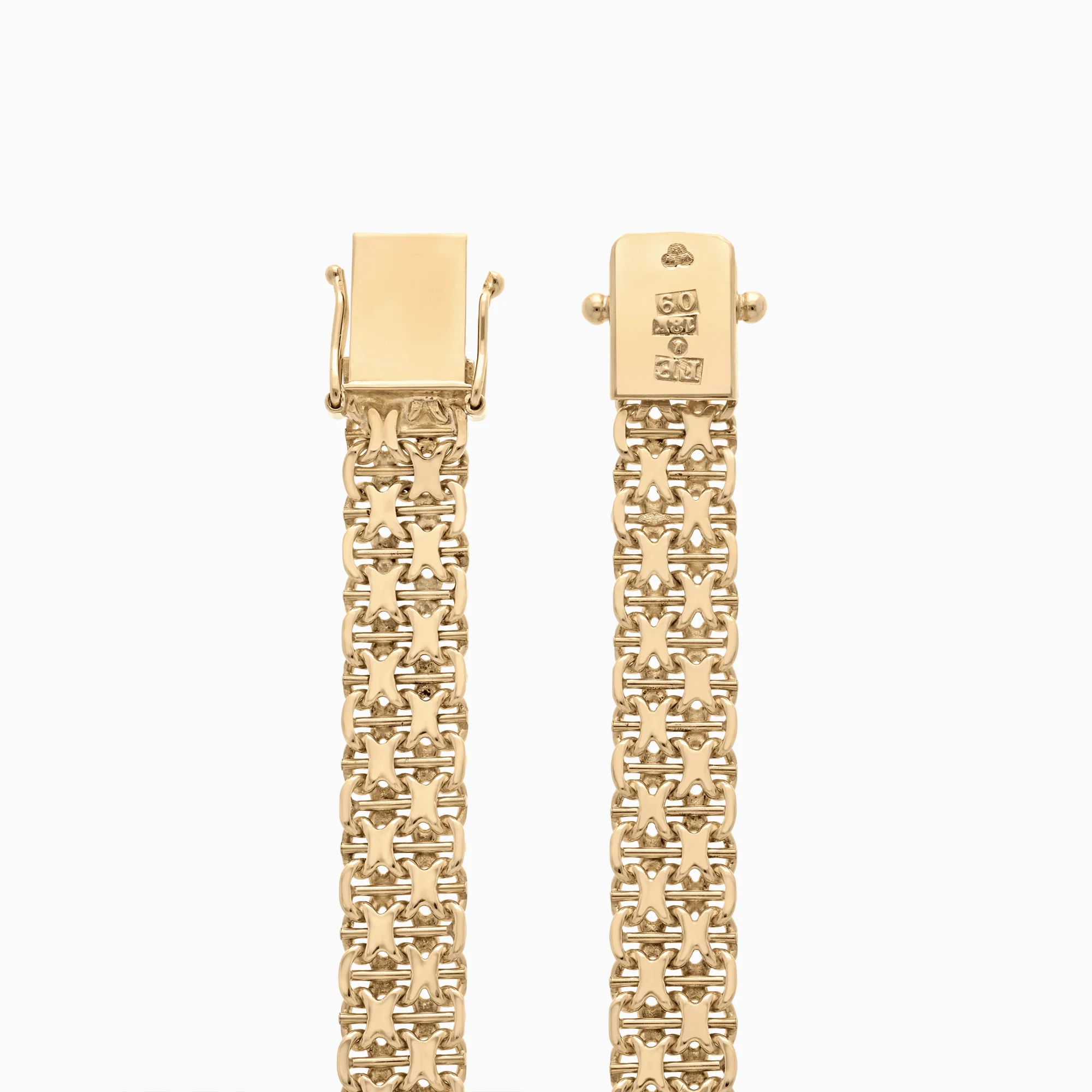 X-link bracelet with bar 19.20g 18K gold - Image 2