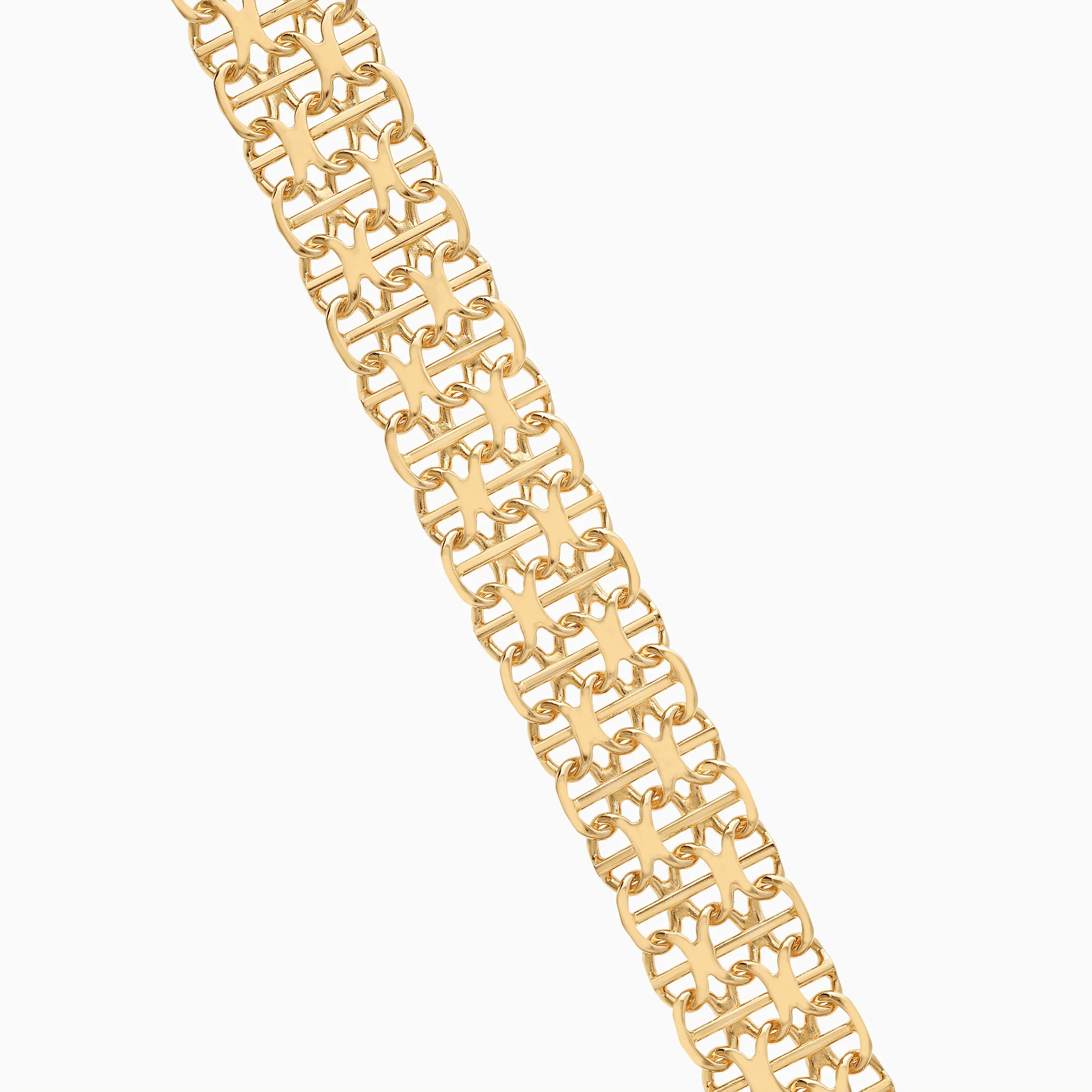 X-link bracelet with bar 21.35g 18K gold