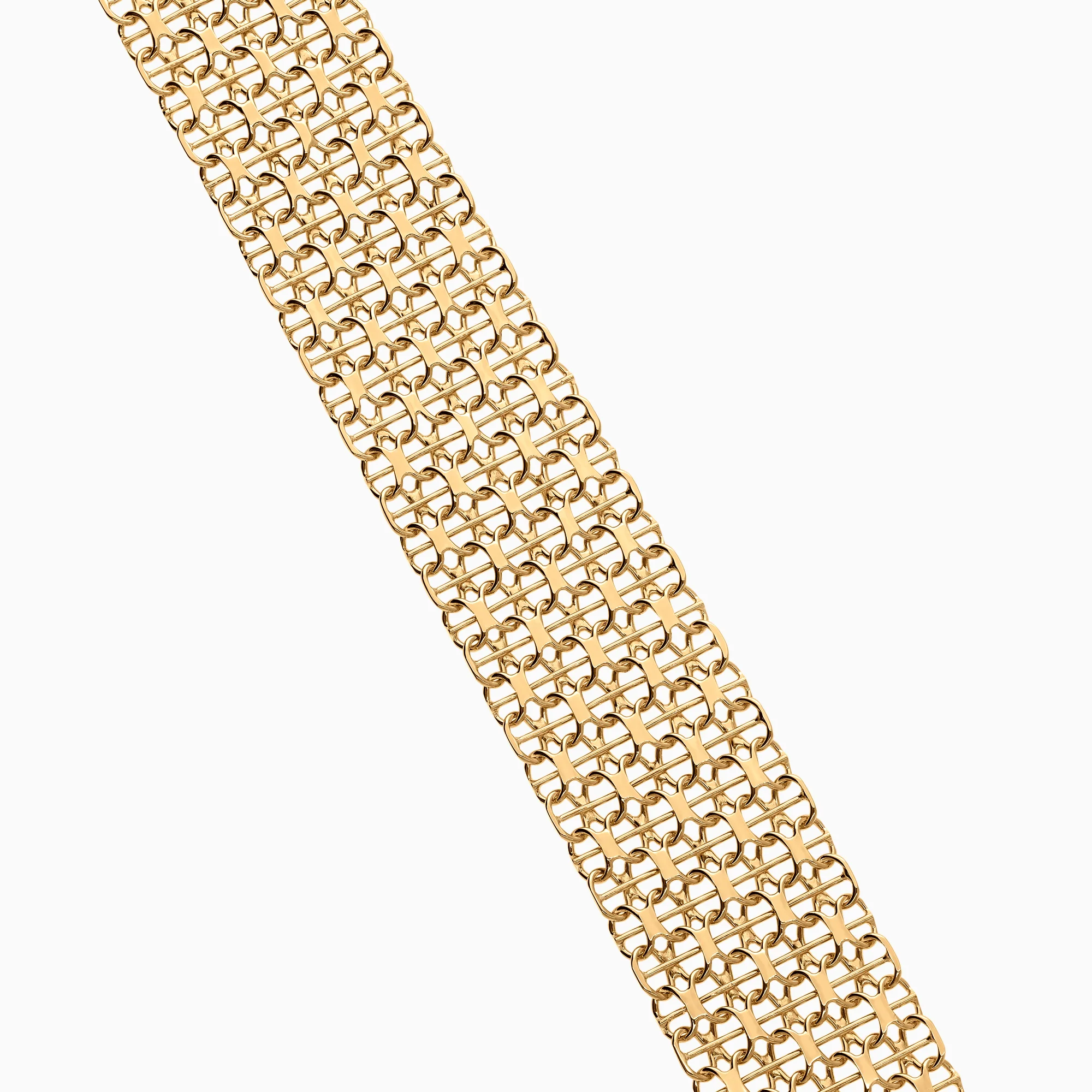 X-link bracelet with bar 21.35g 18K gold