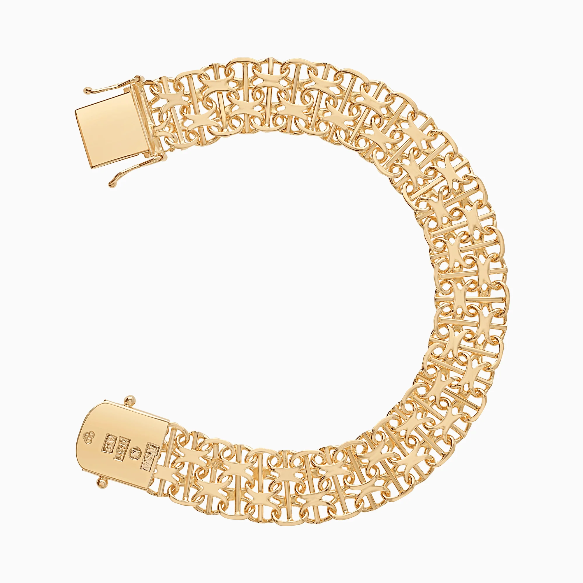 X-link bracelet with bar 21.35g 18K gold - Image 2