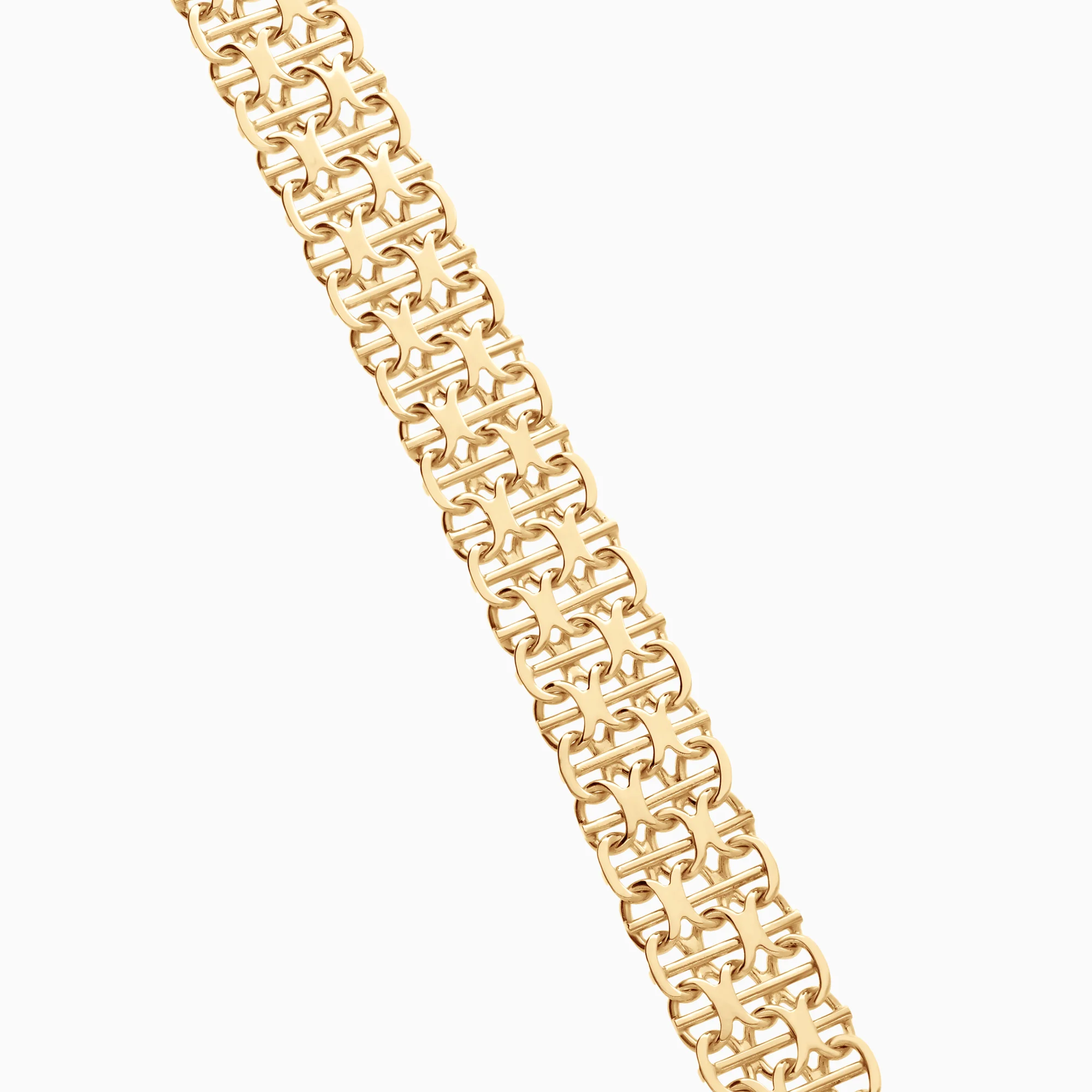 X-link bracelet with bar 24.30g 18K gold