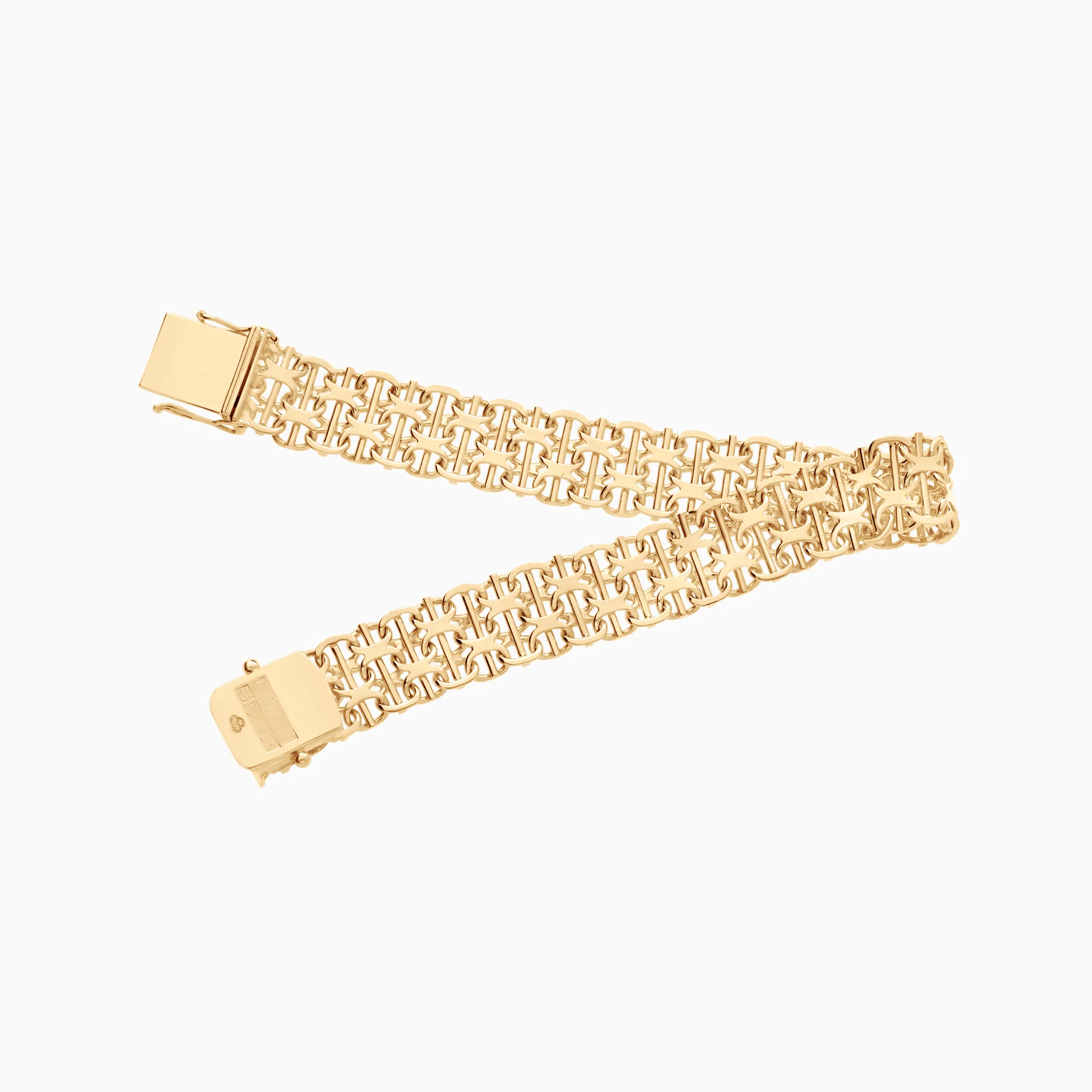 X-link bracelet with bar 24.30g 18K gold - Image 2