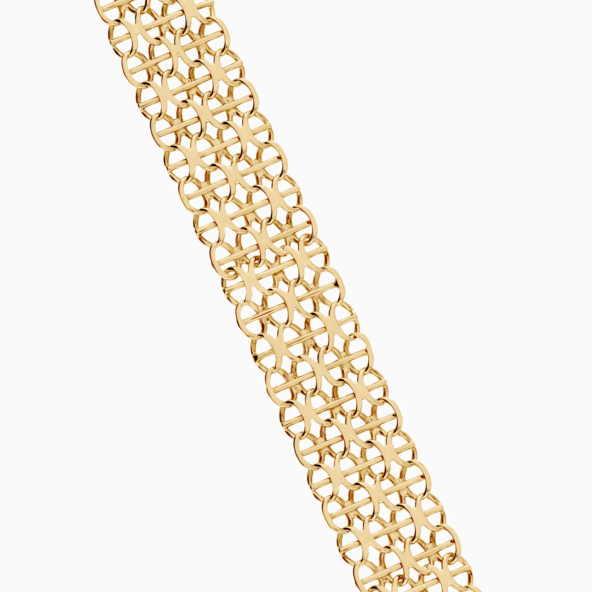 X-link bracelet with bar 25.99g 18K gold