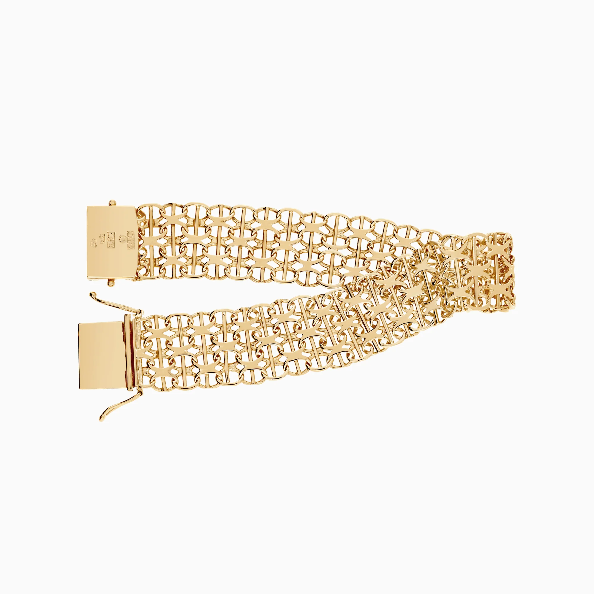 X-link bracelet with bar 25.99g 18K gold - Image 2