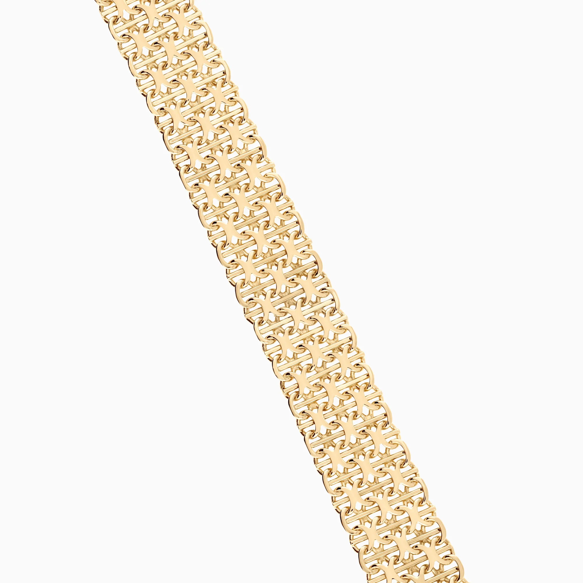 X-link bracelet with bar 26.99g 18K gold