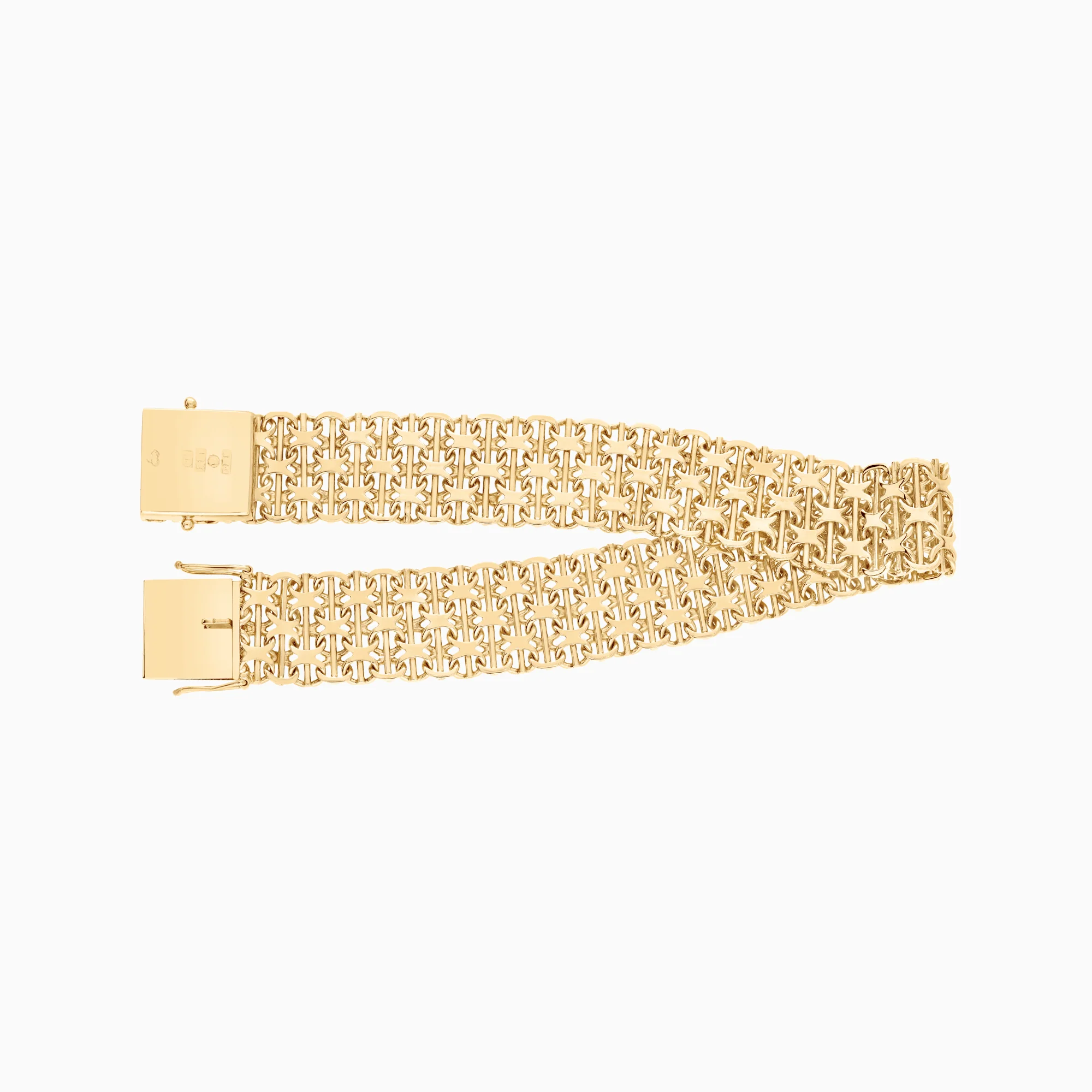 X-link bracelet with bar 26.99g 18K gold - Image 2