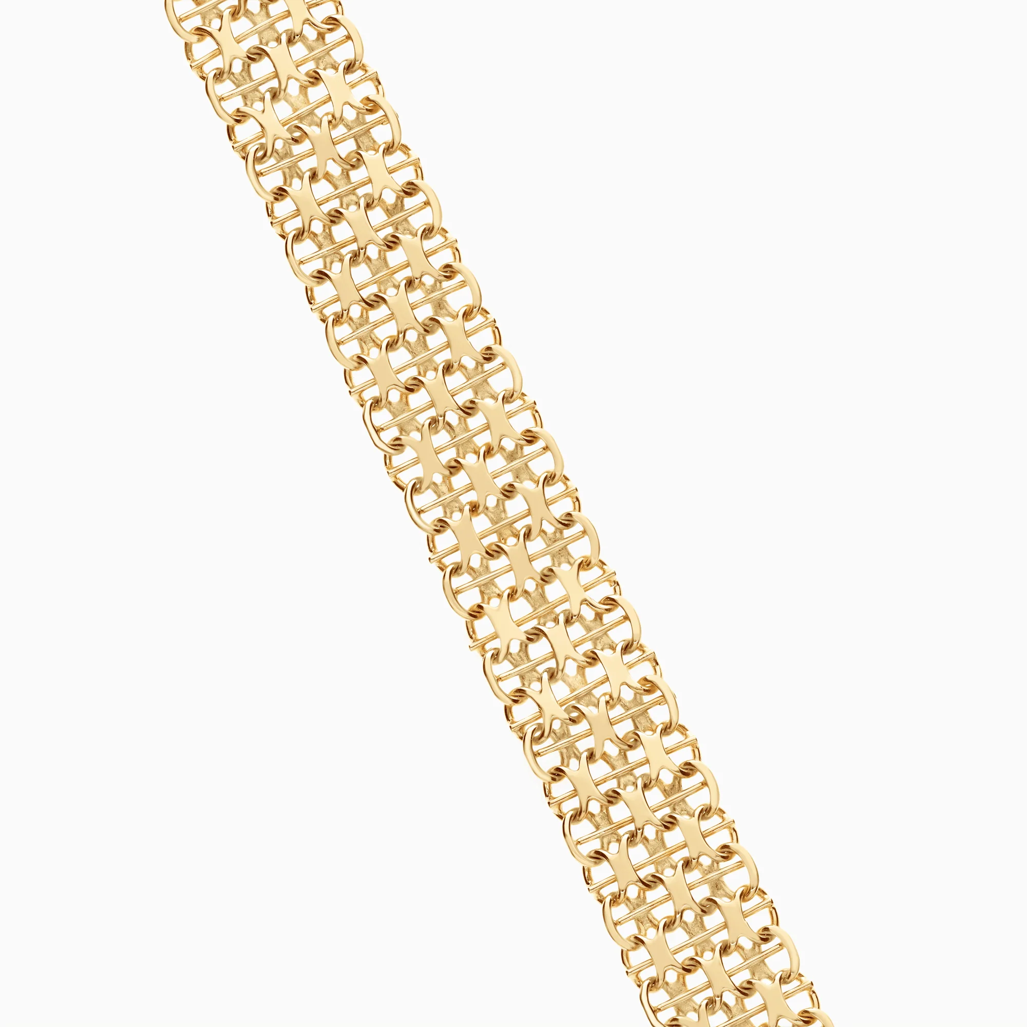 X-link bracelet with bar 29.05g 18K gold