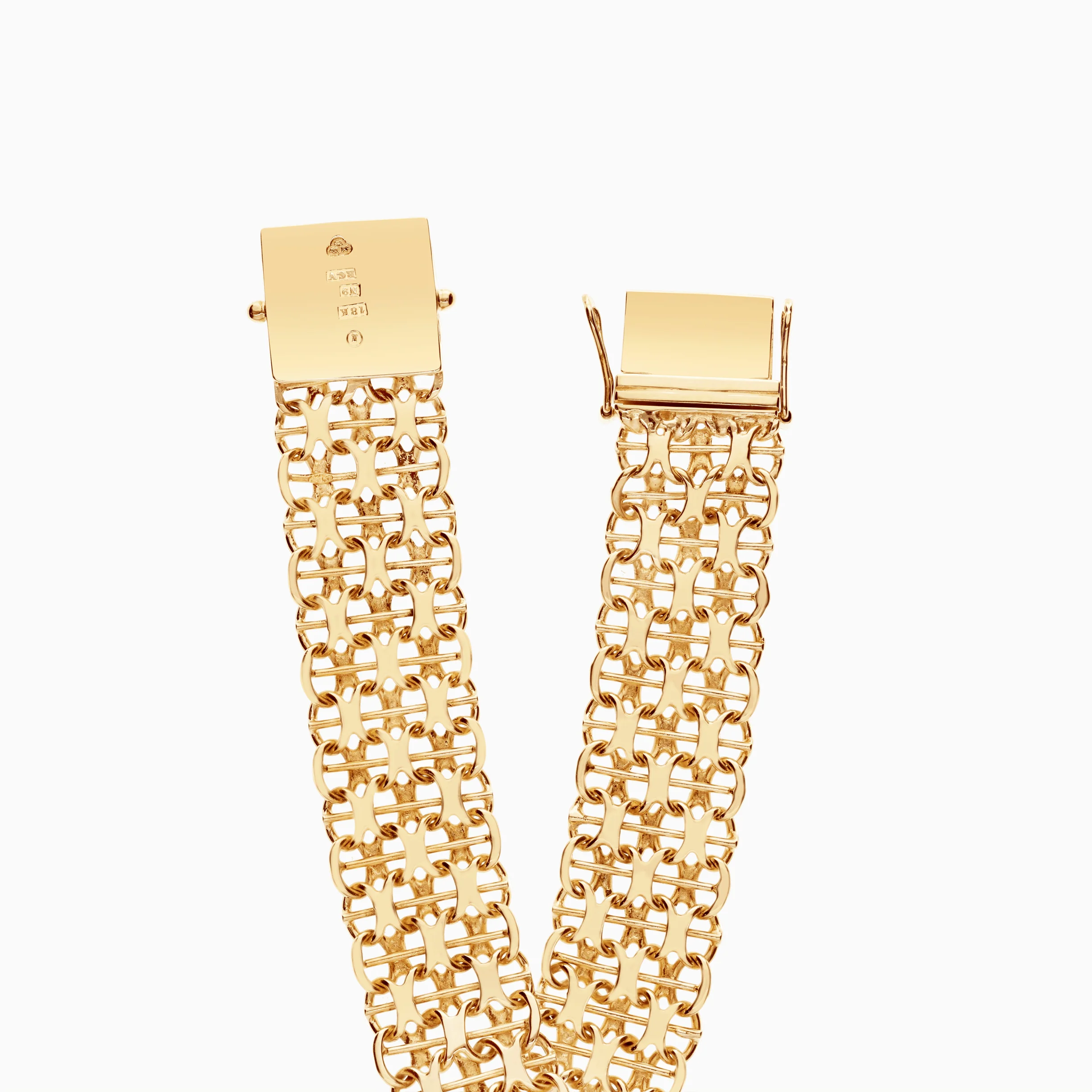 X-link bracelet with bar 29.05g 18K gold - Image 2
