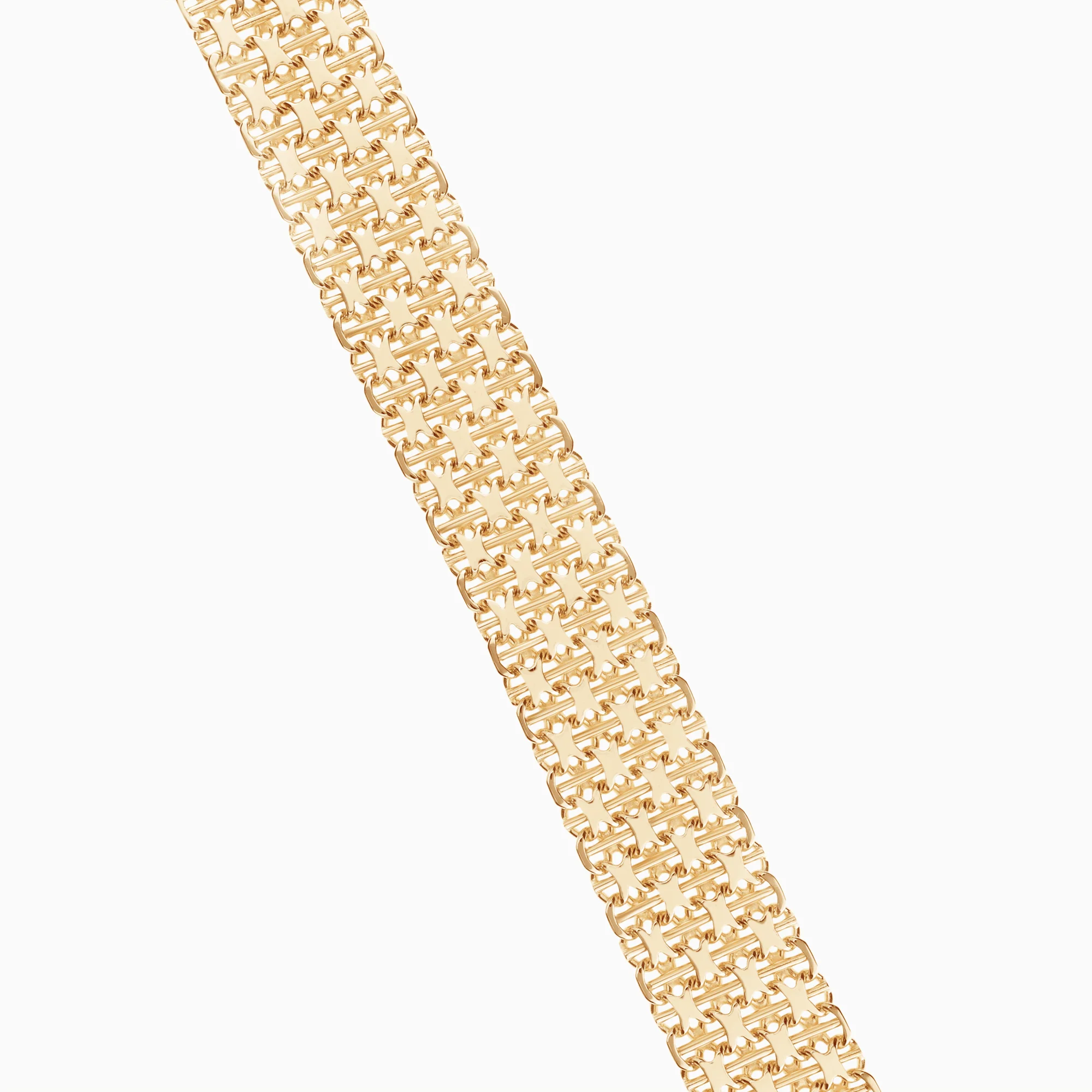 X-Link Bracelet with Bar 32.40g 18K Gold