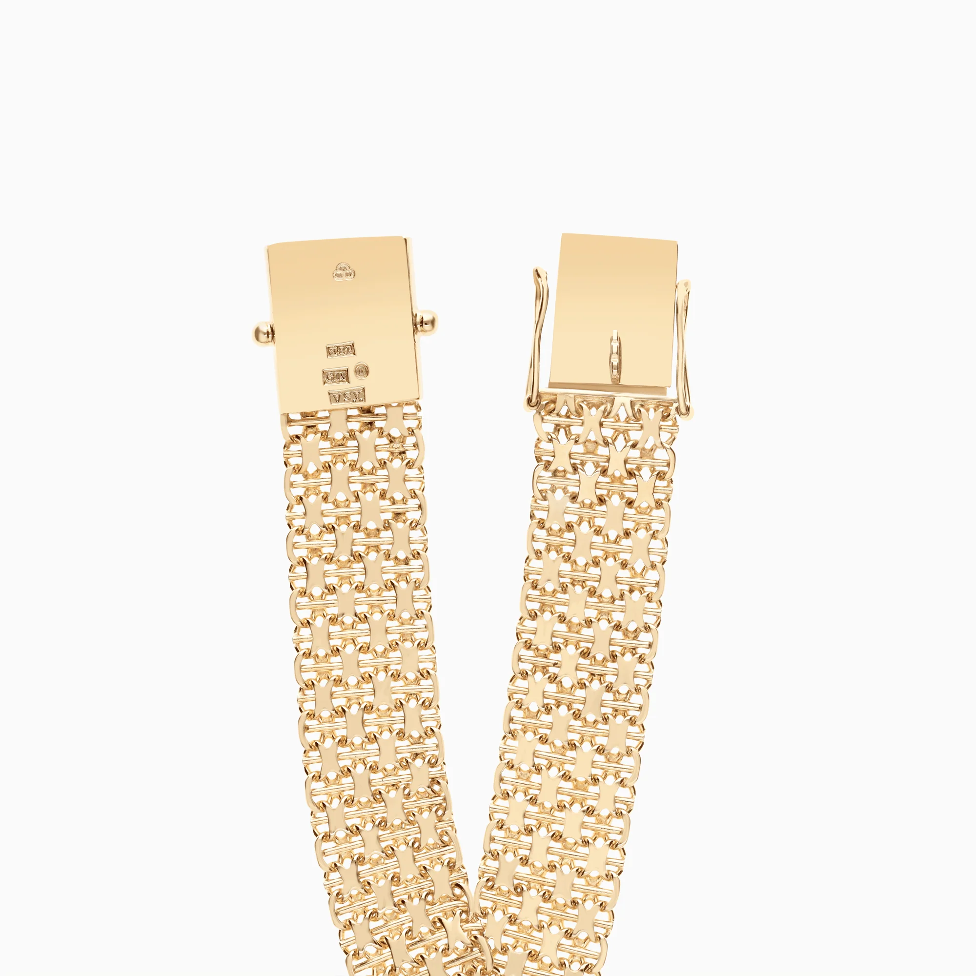 X-Link Bracelet with Bar 32.40g 18K Gold - Image 2