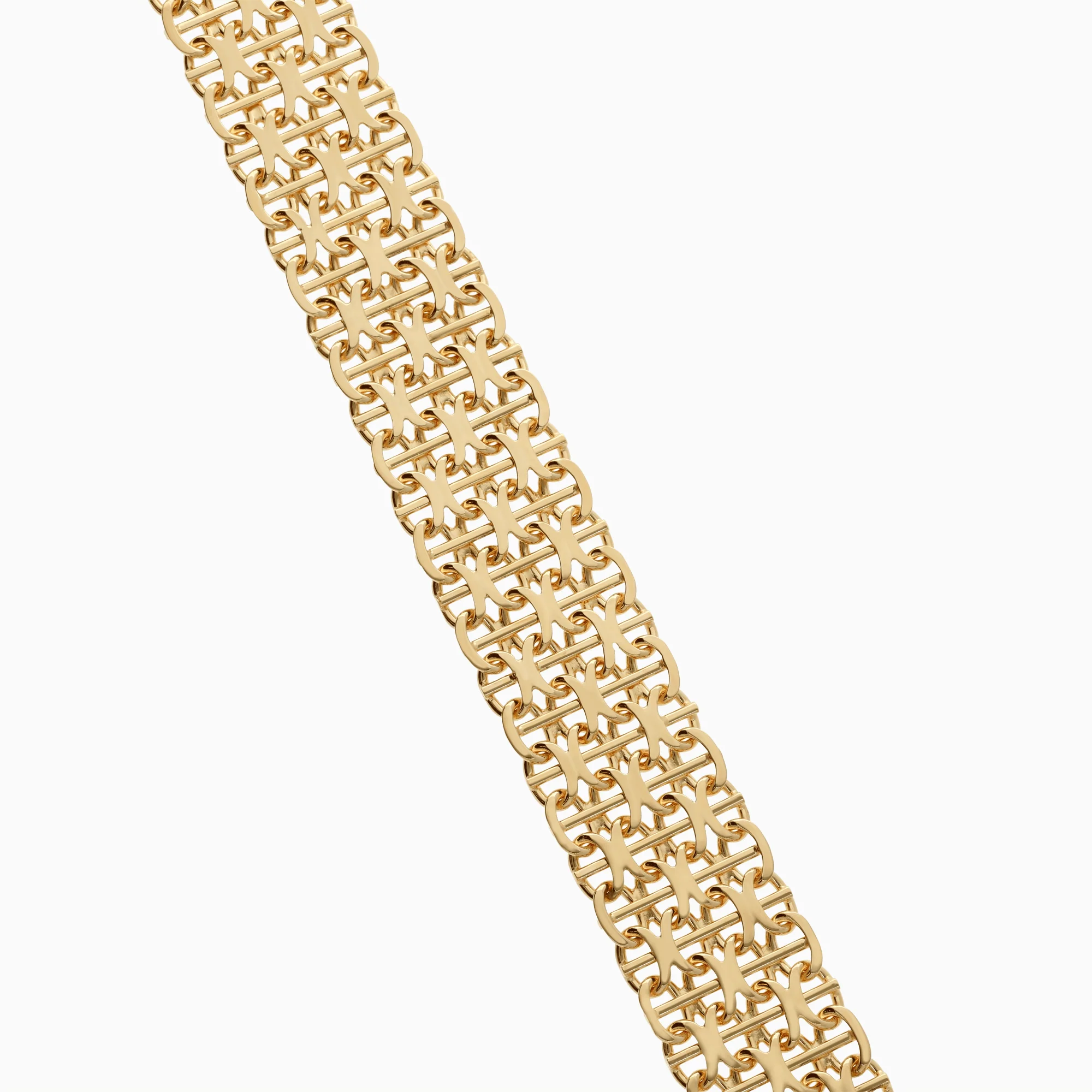 X-link bracelet with bar 33.22g 18K gold
