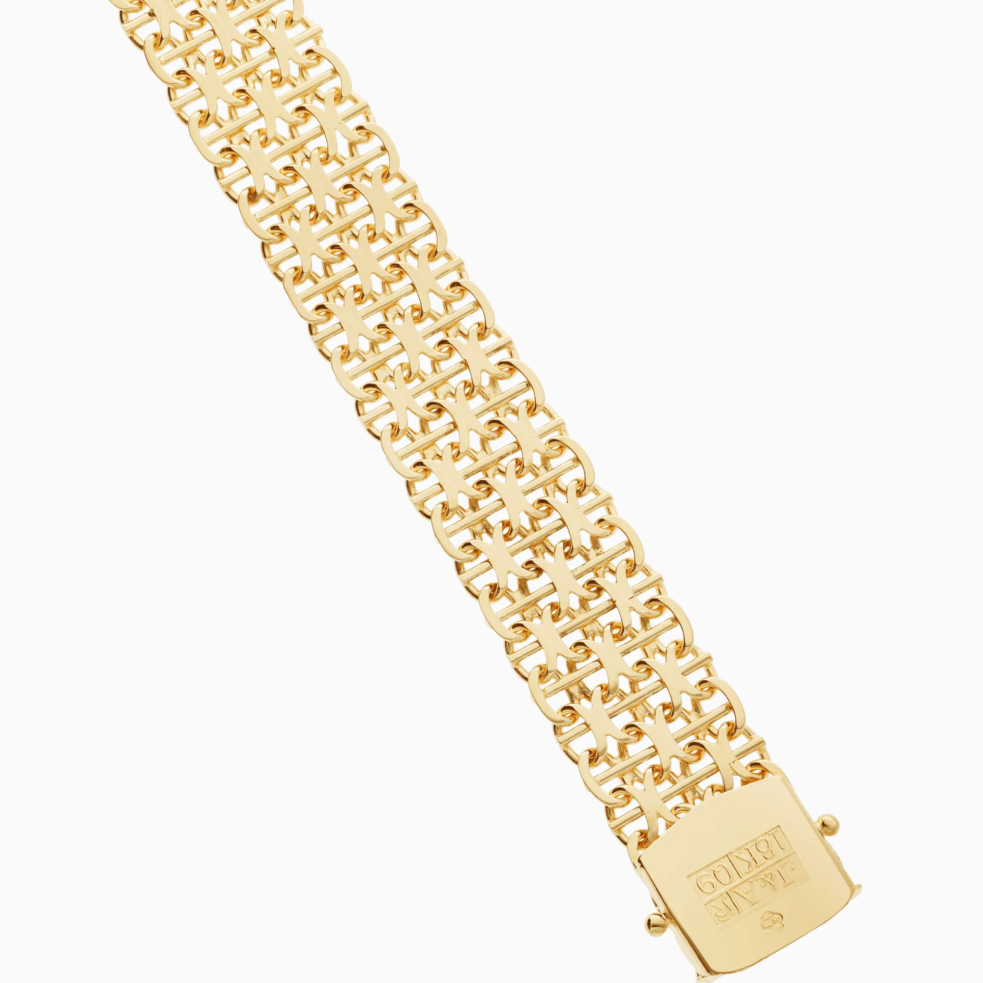 X-link bracelet with bar 33.22g 18K gold - Image 2