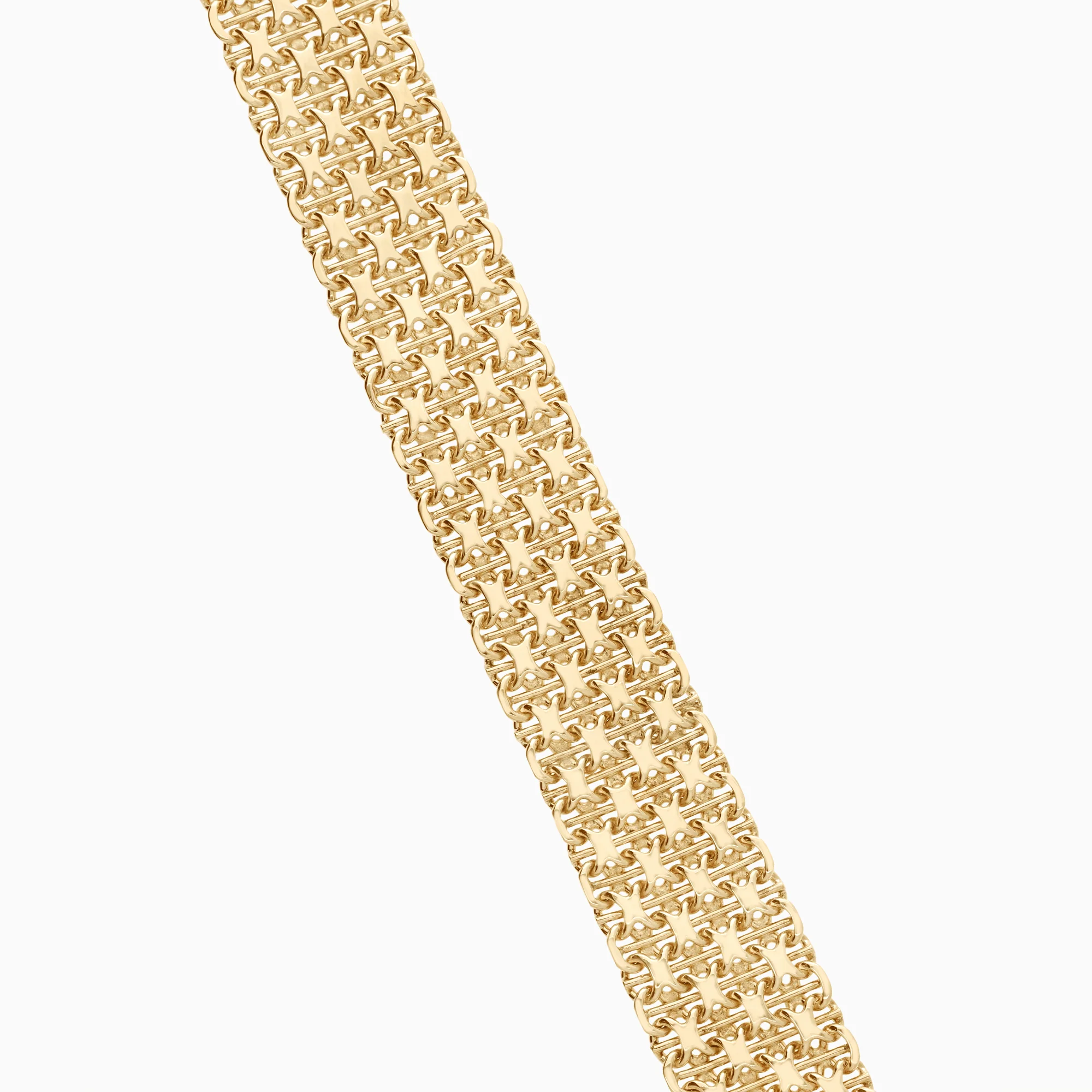 X-link bracelet with bar 33.92g 18K gold